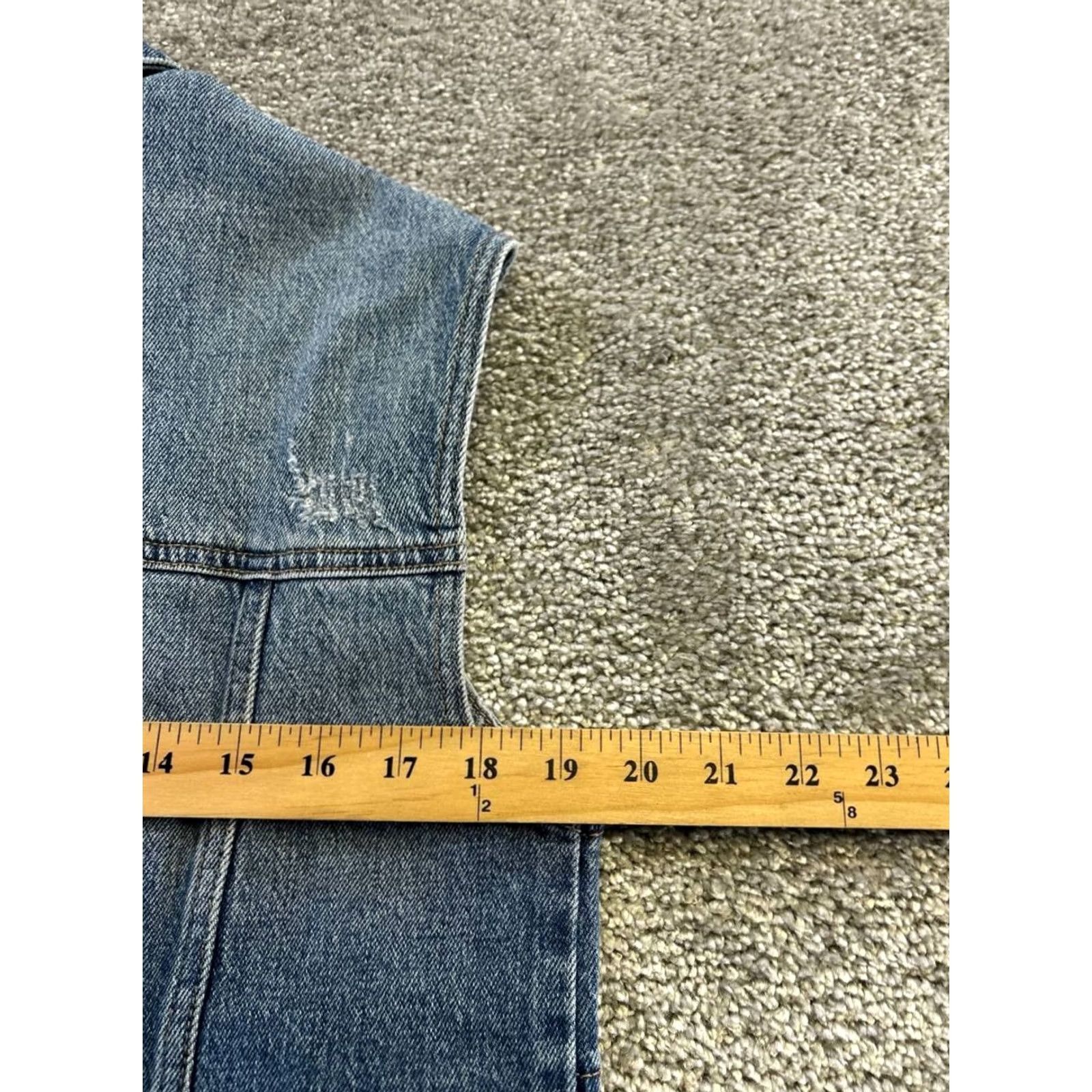Denime Evereve Blue Cotton Denim Vest Womens XS Size XS / US 0-2 / IT 36-38 - 6 Thumbnail