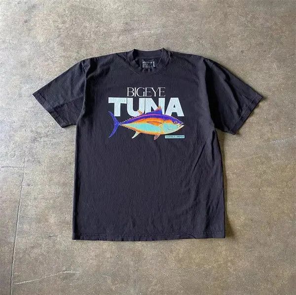 Japanese Brand Kurumi x Juri Tuna pattern black casual t-shirt Size US M / EU 48-50 / 2 - 5 Thumbnail