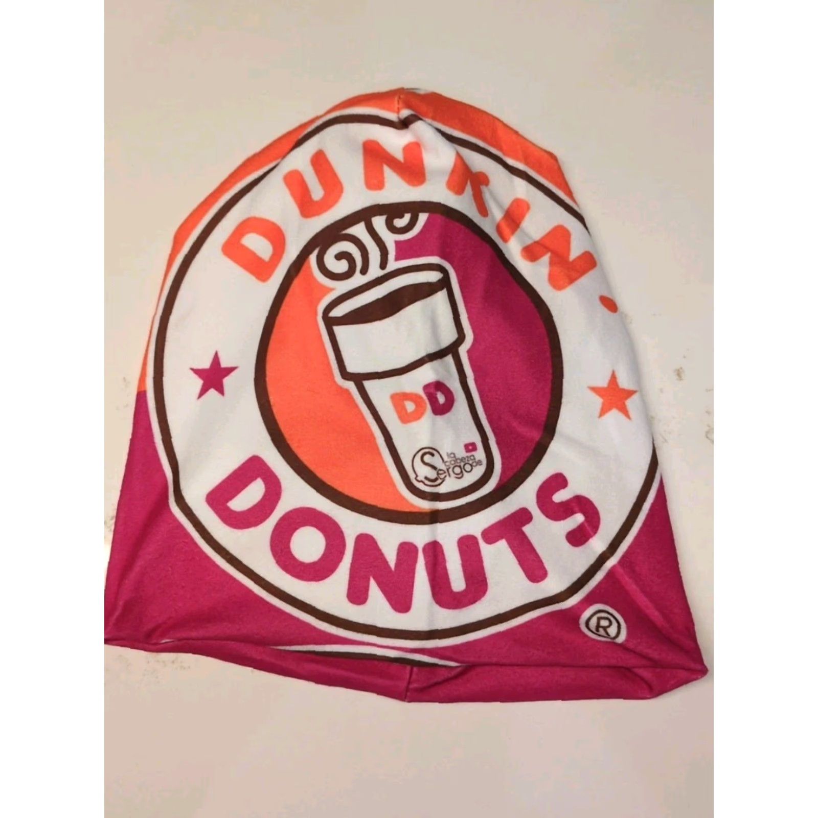 Doublet Dunkin Donuts Beanie Hat Mens One Size Orange Reversible Warm Double Lined Fleece 90s City Beach Skull Colorful Fun Size ONE SIZE - 3 Thumbnail