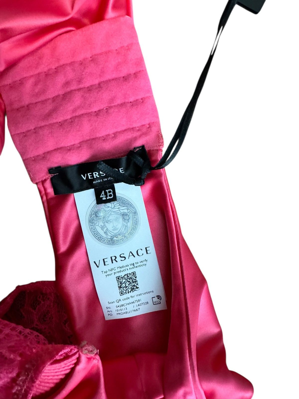 Versace Versace pink lace & satin bodysuit, new with tags Size L / US 10 / IT 46 - 6 Thumbnail
