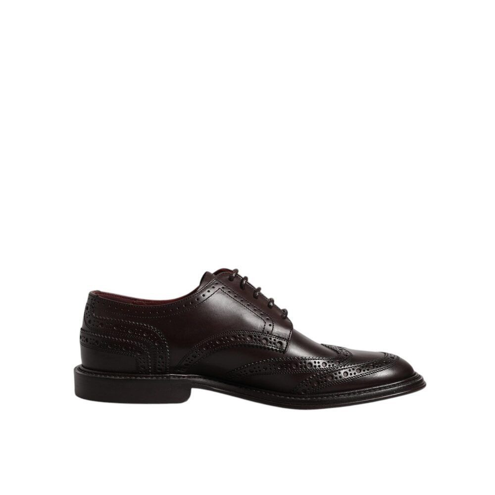 Dolce & Gabbana Dolce & Gabbana Brown Leather Derby Wingtip Lace Up Formal D Size US 6 / EU 39 - 1 Thumbnail