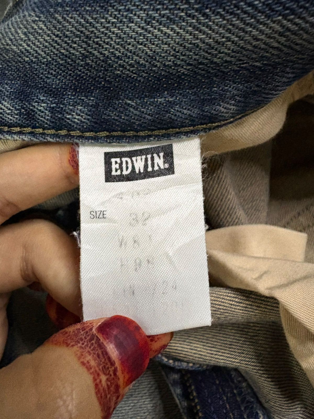 Edwin × Japanese Brand Vintage Edwin 402 Sashiko Style Mud Wash Distress Loose Jean Size US 30 / EU 46 - 10 Thumbnail