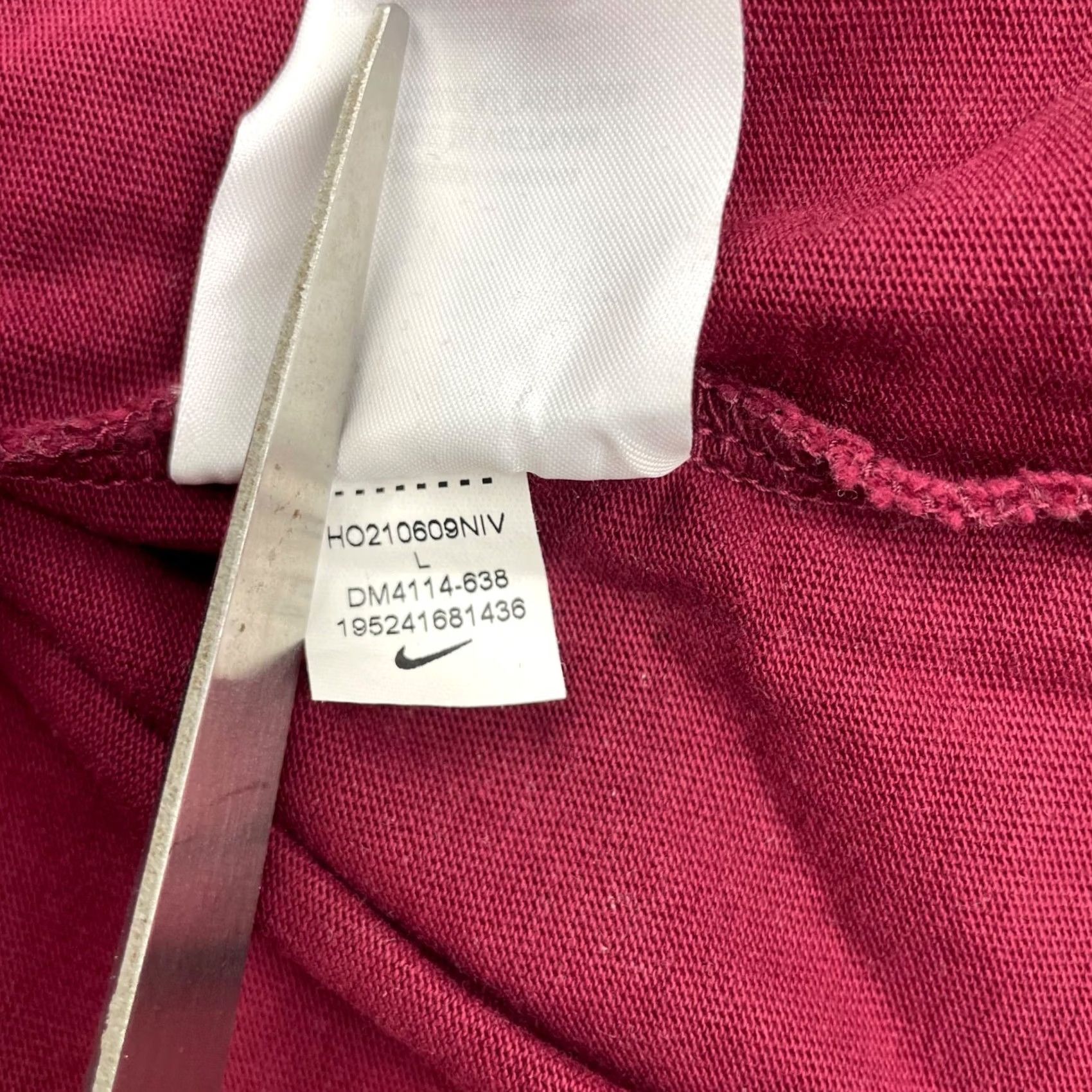 Nike Nike Men's Block Futura T-Shirt Burgundy 100% Cotton L/S Mock Neck Long Sleeve Large DP4114-638 Size US L / EU 52-54 / 3 - 5 Thumbnail