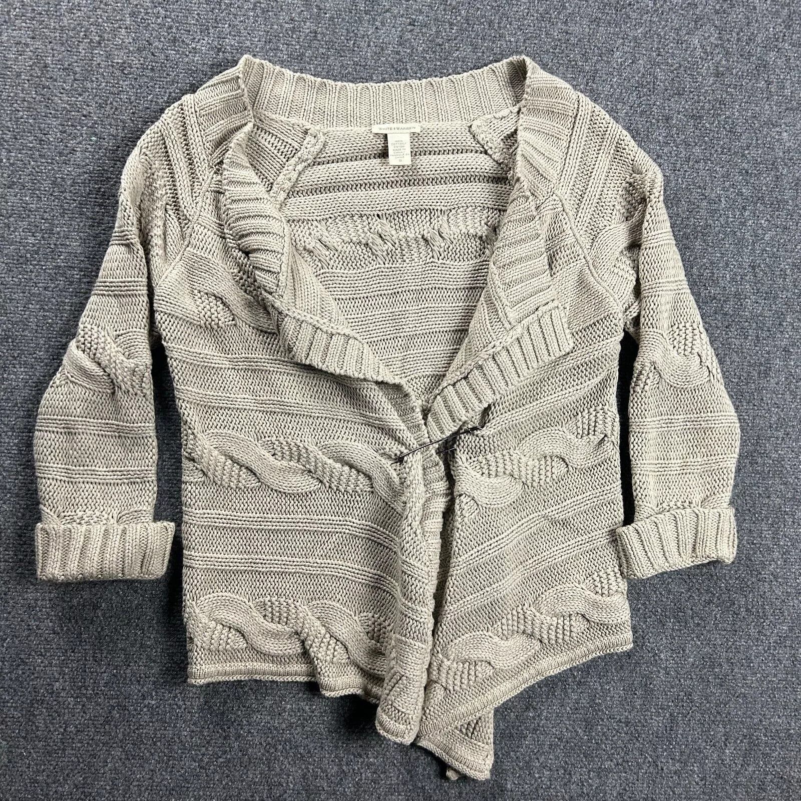 White + Warren White + Warren Cardigan Womens Small Knit Sweater Cotton Size S / US 4 / IT 40 - 1 Thumbnail
