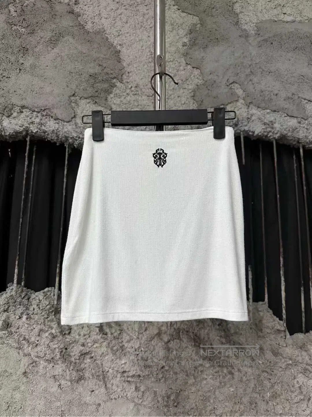Chrome Hearts Chrome Hearts White Embroidered Mini Skirt. Size 23" - 2 Thumbnail