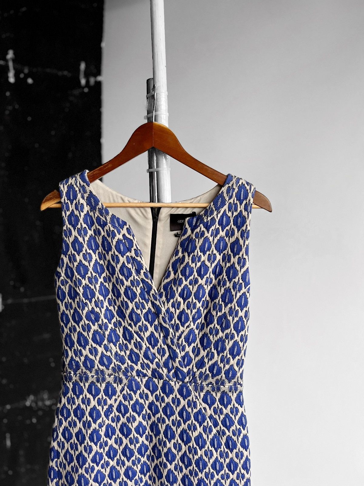 Designer Odeeh Womens Premium Blue White Short Dress Sleeveless Size S / US 4 / IT 40 - 2 Thumbnail