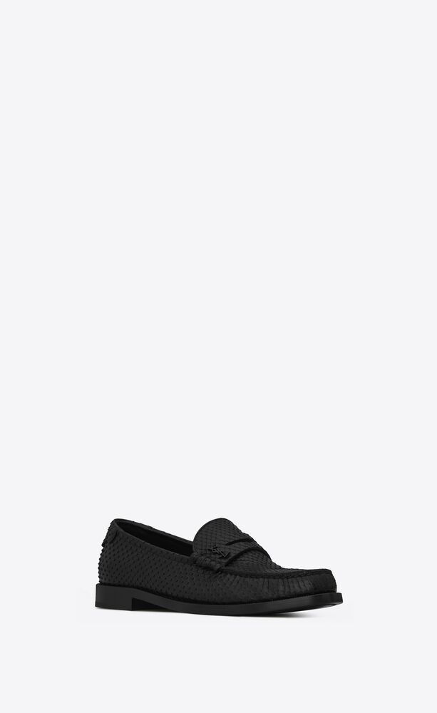 Saint Laurent Paris o1s1wg110724 Le loafer Penny Slippers in Python in Noir Size US 8 / EU 41 - 3 Thumbnail