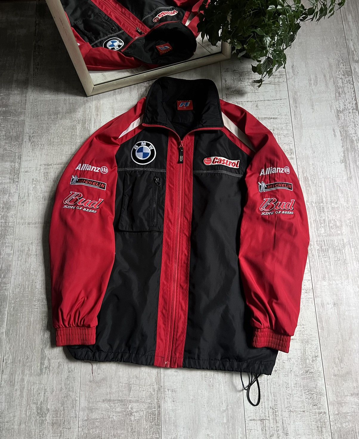BMW Vintage F1 BMW Racing Jacket Michelin Castrol Bomber RARE Size US XL / EU 56 / 4 - 1 Thumbnail