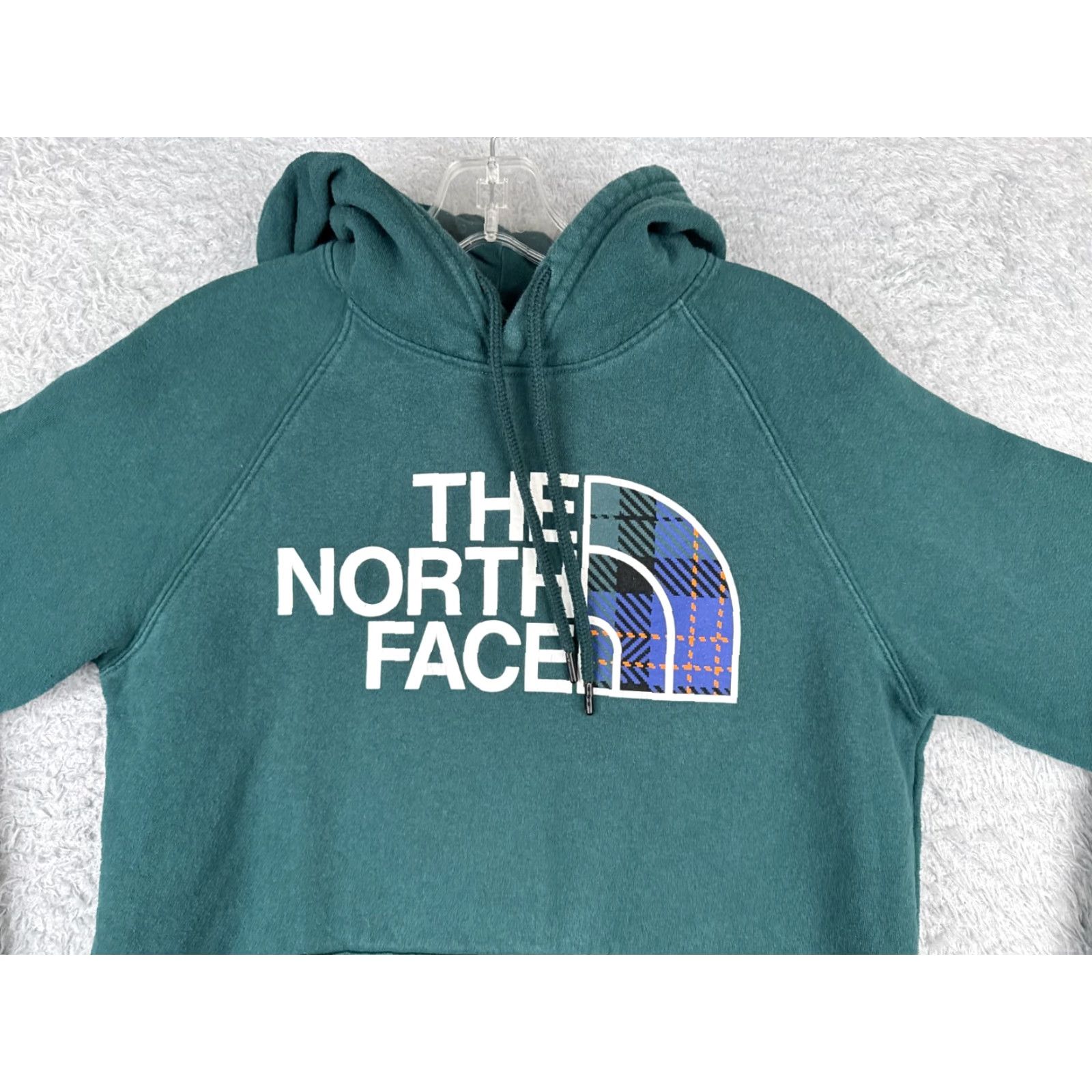 The North Face The North Face Hoodie Womens S Green Plaid Pullover Cotton Blend Sweater Sweatshirt Size S / US 4 / IT 40 - 4 Thumbnail