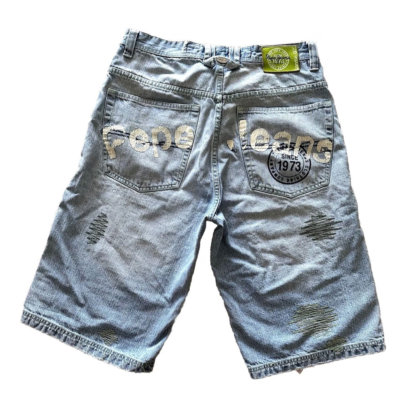 Pepe Jeans VINTAGE Pepe Jeans Shorts Mens 34 Blue Jorts Denim Baggy Hip Hop 90s Y2K Embroidered Distressed Relaxed Five-Pocket Bermuda Casual Size US 34 / EU 50 - 2 Thumbnail