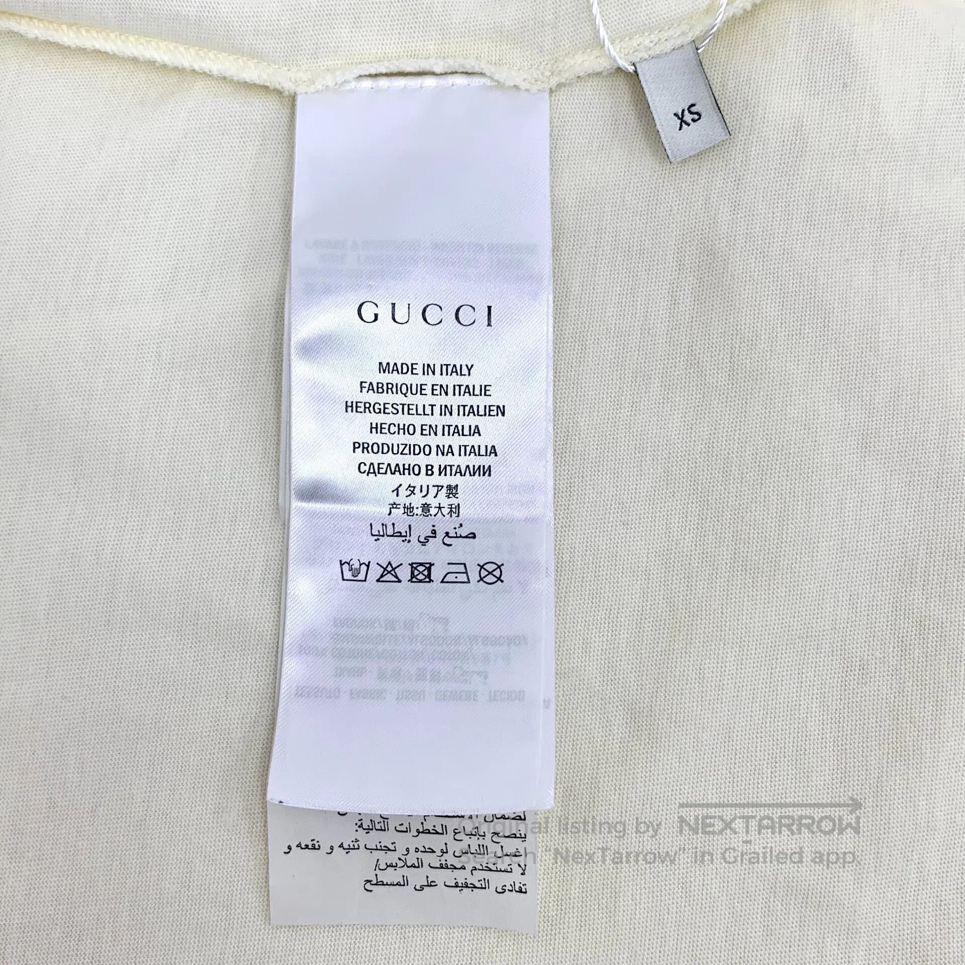 Gucci Guicci Beige tiger lettering print cotton round-neck short Size US XS / EU 42 / 0 - 6 Thumbnail