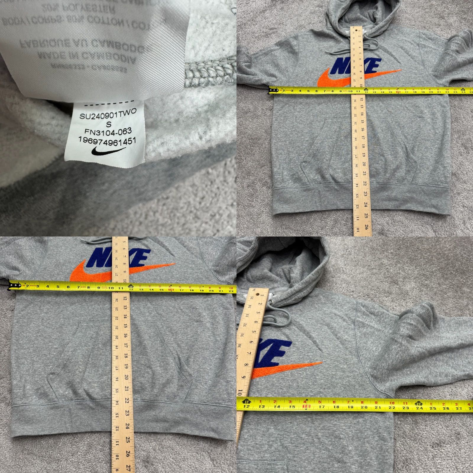 Nike Nike Mens Pullover Hoodie Sweatshirt S Gray Fleece Logo Casual Active Streetwear Size US S / EU 44-46 / 1 - 8 Thumbnail