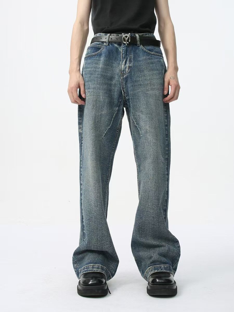 Japanese Brand × Jean Vintage High Street Cat Whisker Straight Leg Washed Jeans Size US 32 / EU 48 - 5 Thumbnail