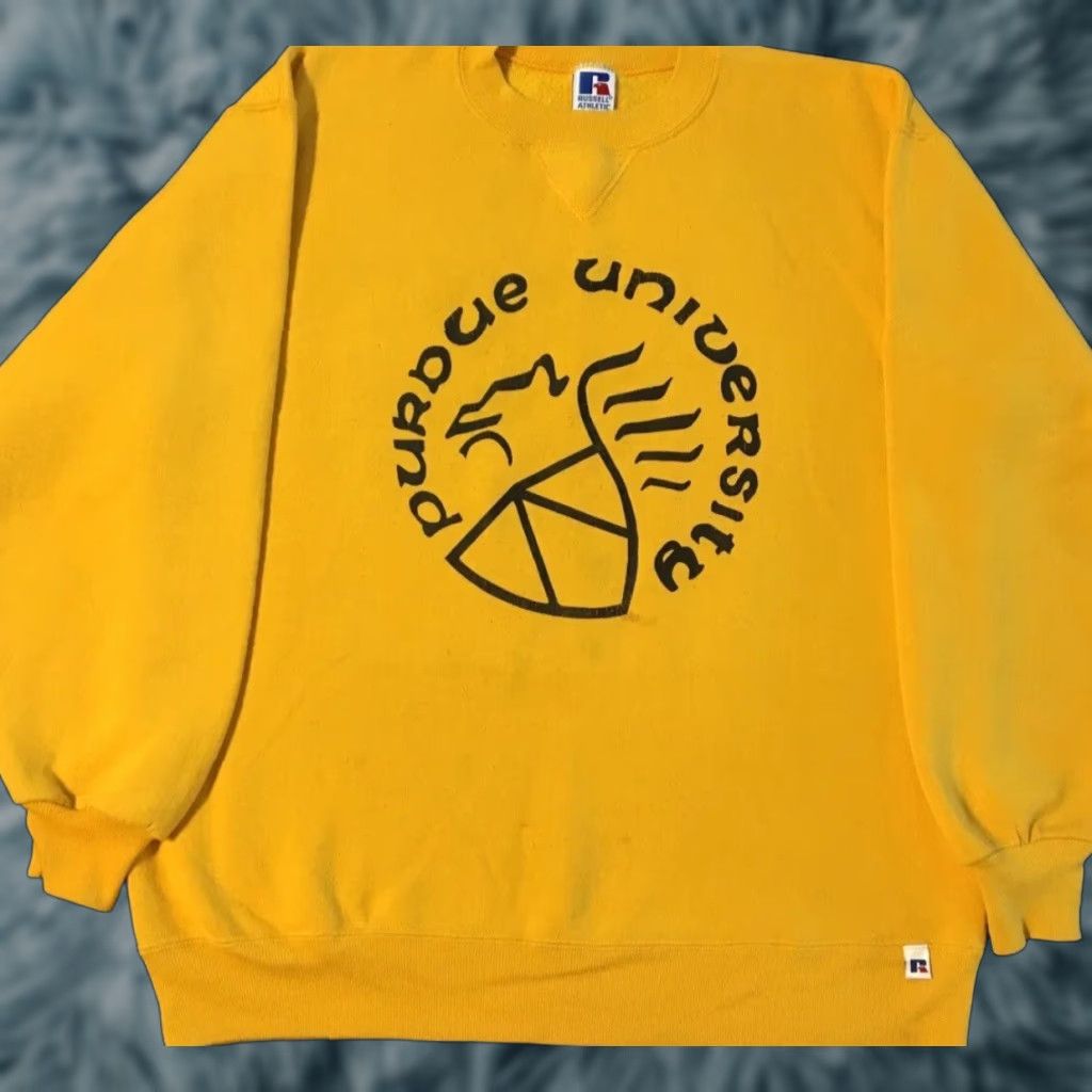 Russell Athletic VINTAGE Russell Purdue University Yellow Sweatshirt M Boys/Adults? (Please reference) Size US M / EU 48-50 / 2 - 1 Thumbnail
