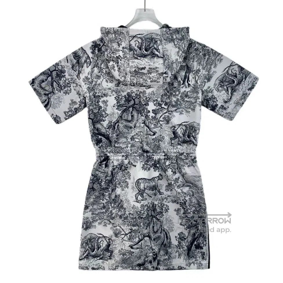 Dior dior color-blocked animal print hooded dress. Size US 34 / EU 50 - 2 Thumbnail