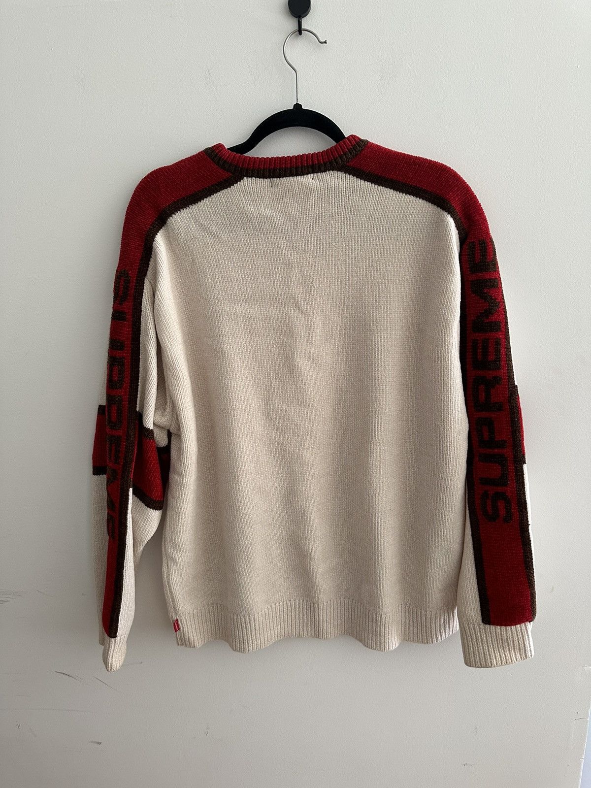 Supreme supreme cream stripe chenille sweater Size US L / EU 52-54 / 3 - 3 Thumbnail