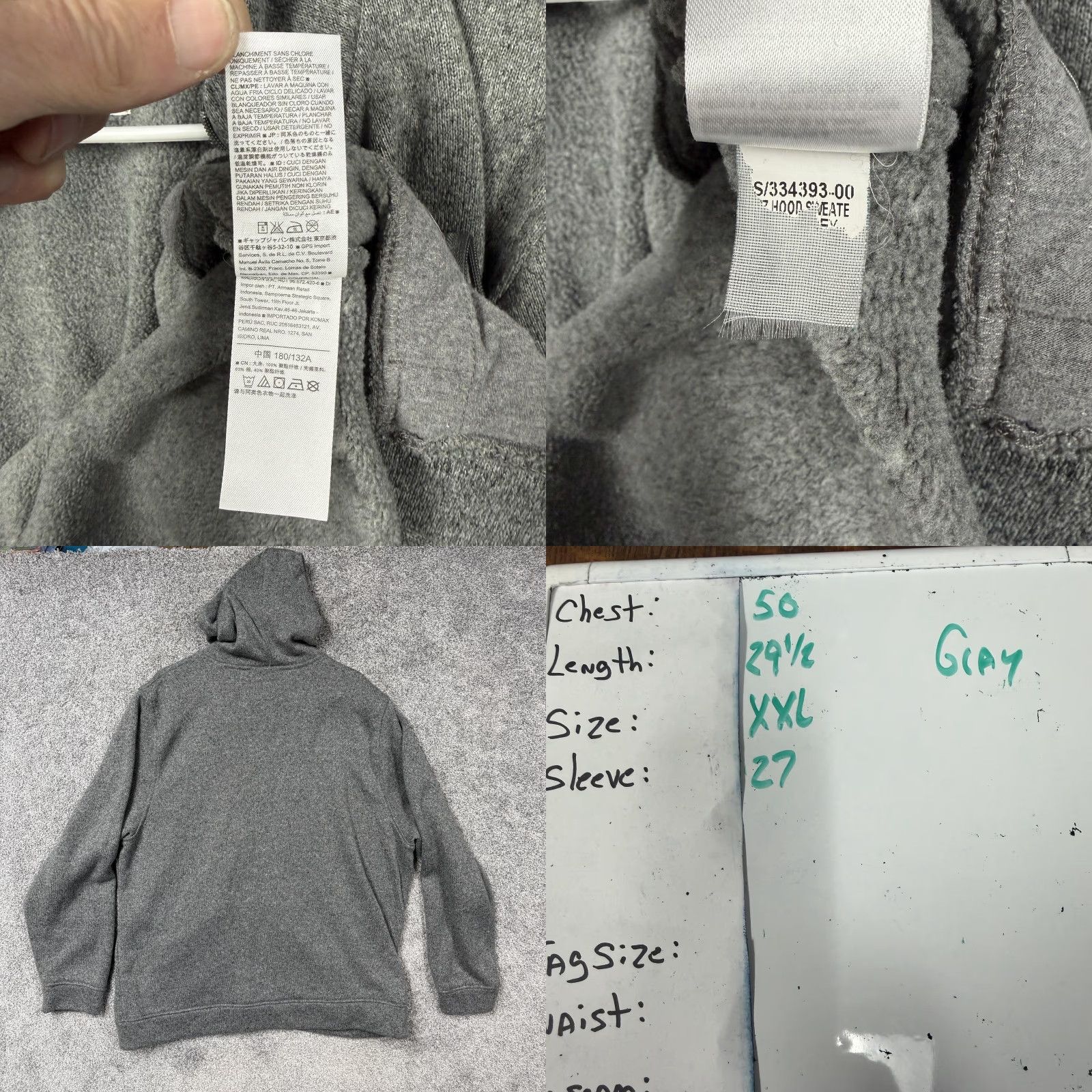 Old Navy Old Navy Hoodie Mens 2XL Gray Fleece Full Zip Textured Soft Warm Winter Gorpcore Size US XXL / EU 58 / 5 - 9 Thumbnail