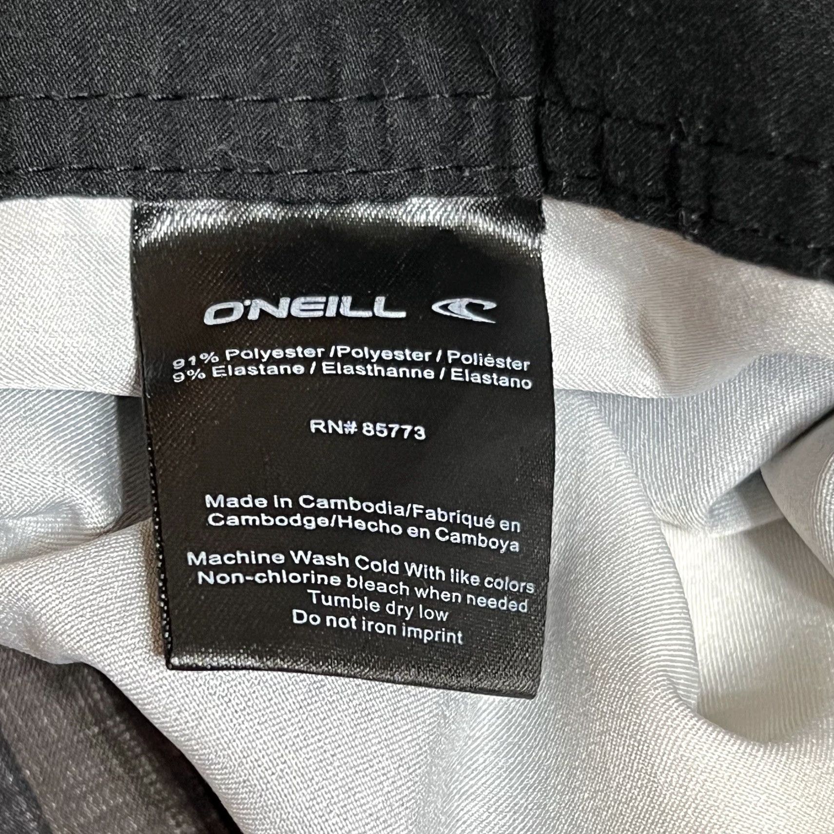 O'Neill O'Neill Board Shorts Men's Size 38 Gray White Striped Cargo Pocket Swim Unlined Polyester Blend Microfiber 90s Lifeguard Beach Athletic Size US 38 / EU 54 - 7 Thumbnail