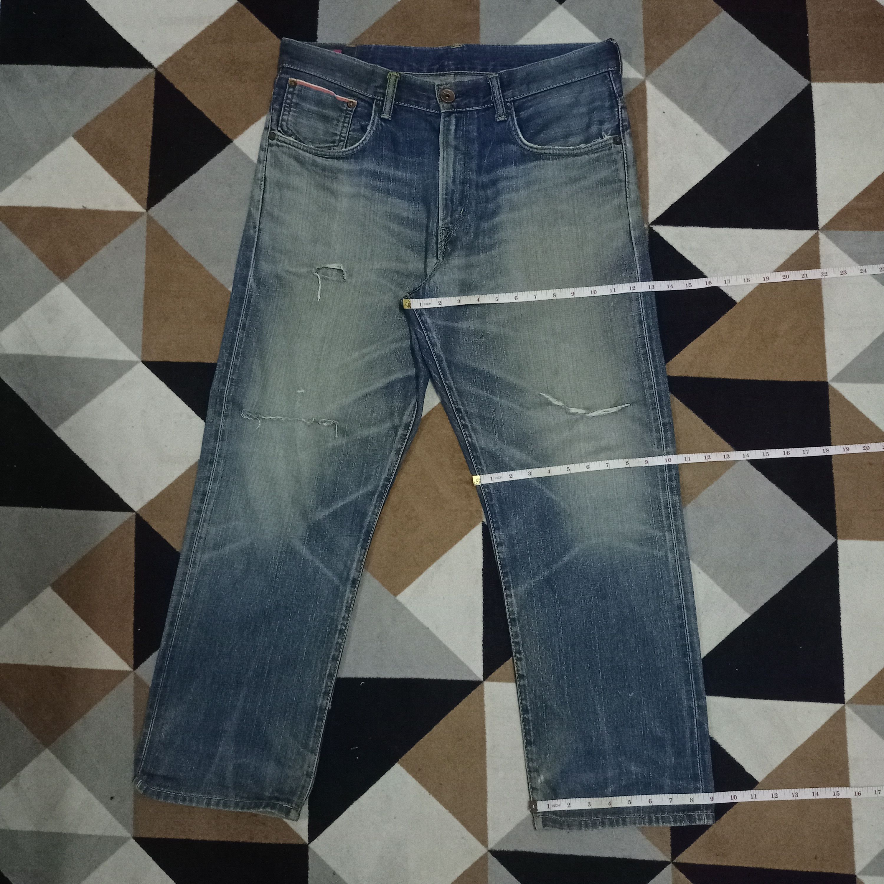 Edwin × Japanese Brand Vintage Edwin Japan Selvedge Buckle Back Baggy Jeans Size US 36 / EU 52 - 12 Thumbnail