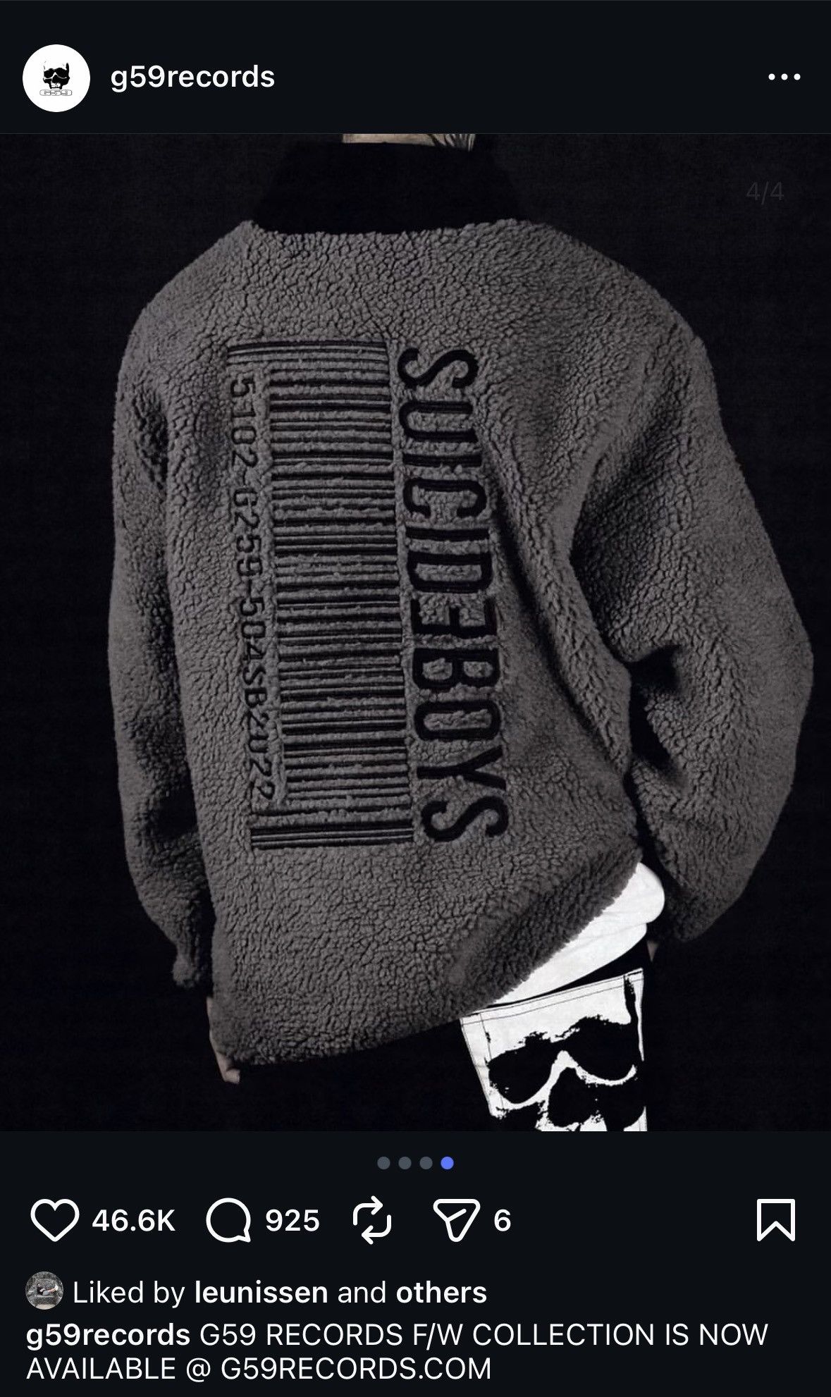 G59 Records $B SELF CHECKOUT SHERPA JACKET - SIZE LARGE Size US L / EU 52-54 / 3 - 3 Thumbnail
