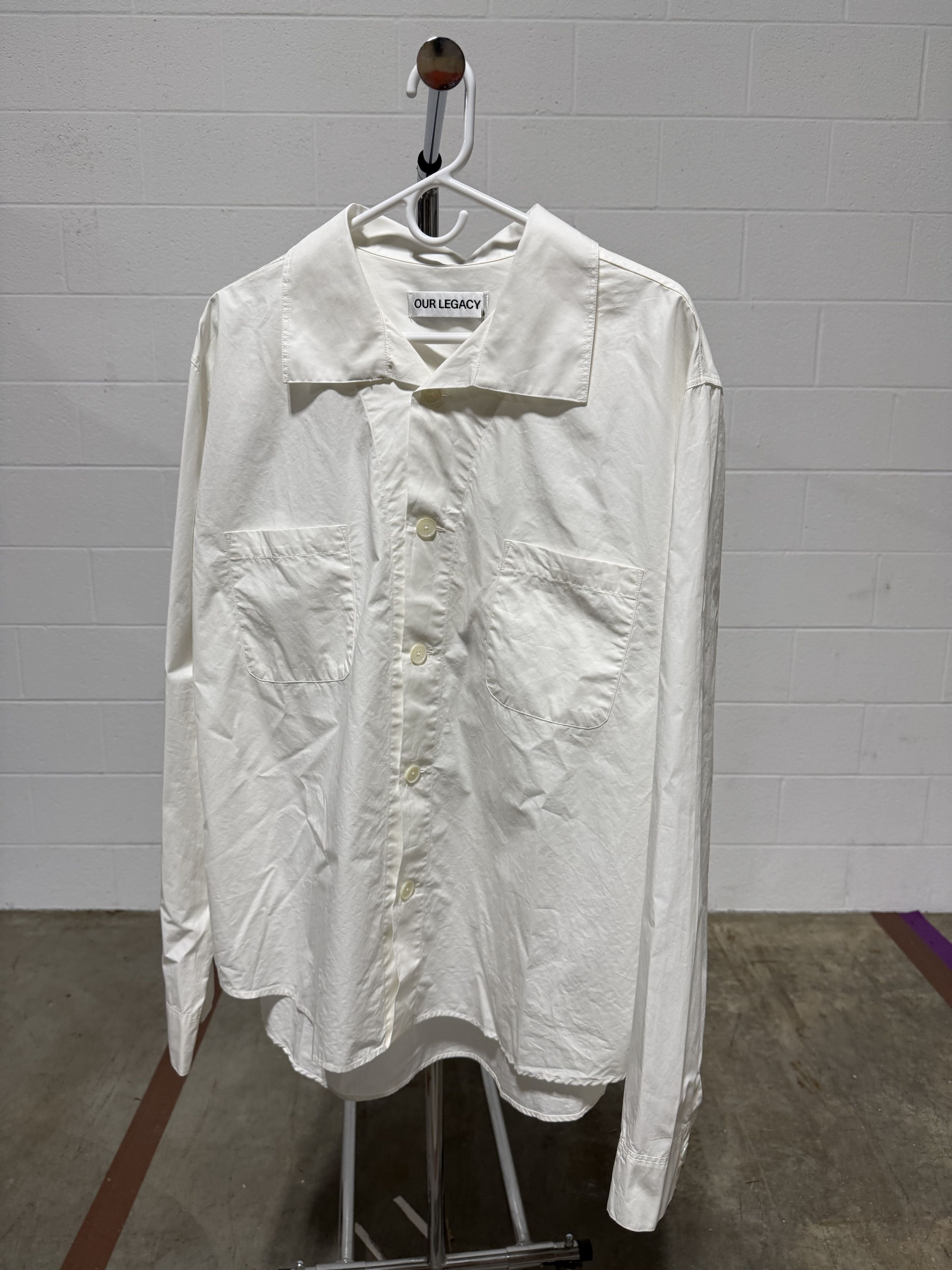 Our Legacy Our Legacy Funnel Shirt 'White Dense Poplin' Size US XL / EU 56 / 4 - 1 Thumbnail