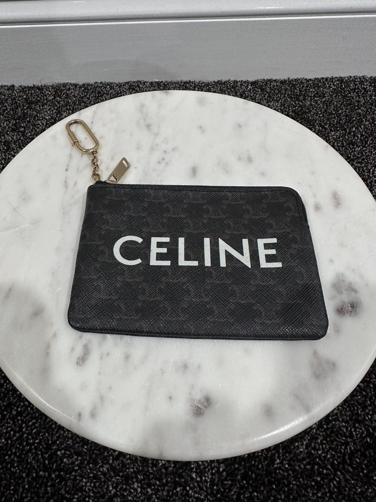 Celine × Hedi Slimane Celine x Hedi Coin & Card Pouch In Triomphe Canvas Wallet Size ONE SIZE - 2 Thumbnail