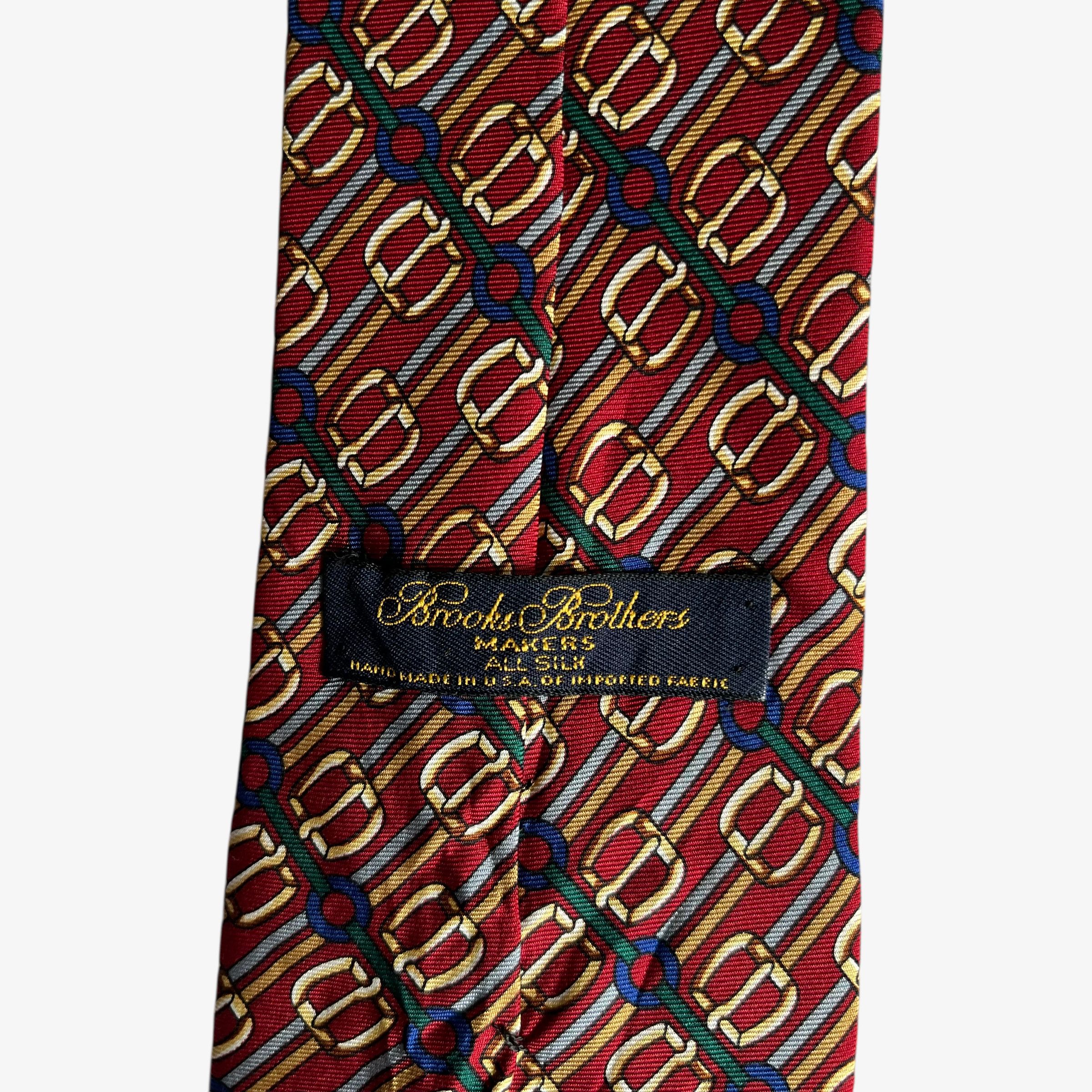 Brooks Brothers Vintage 90s Brooks Brothers Horsebit Buckle Print Silk Tie Size ONE SIZE - 2 Thumbnail