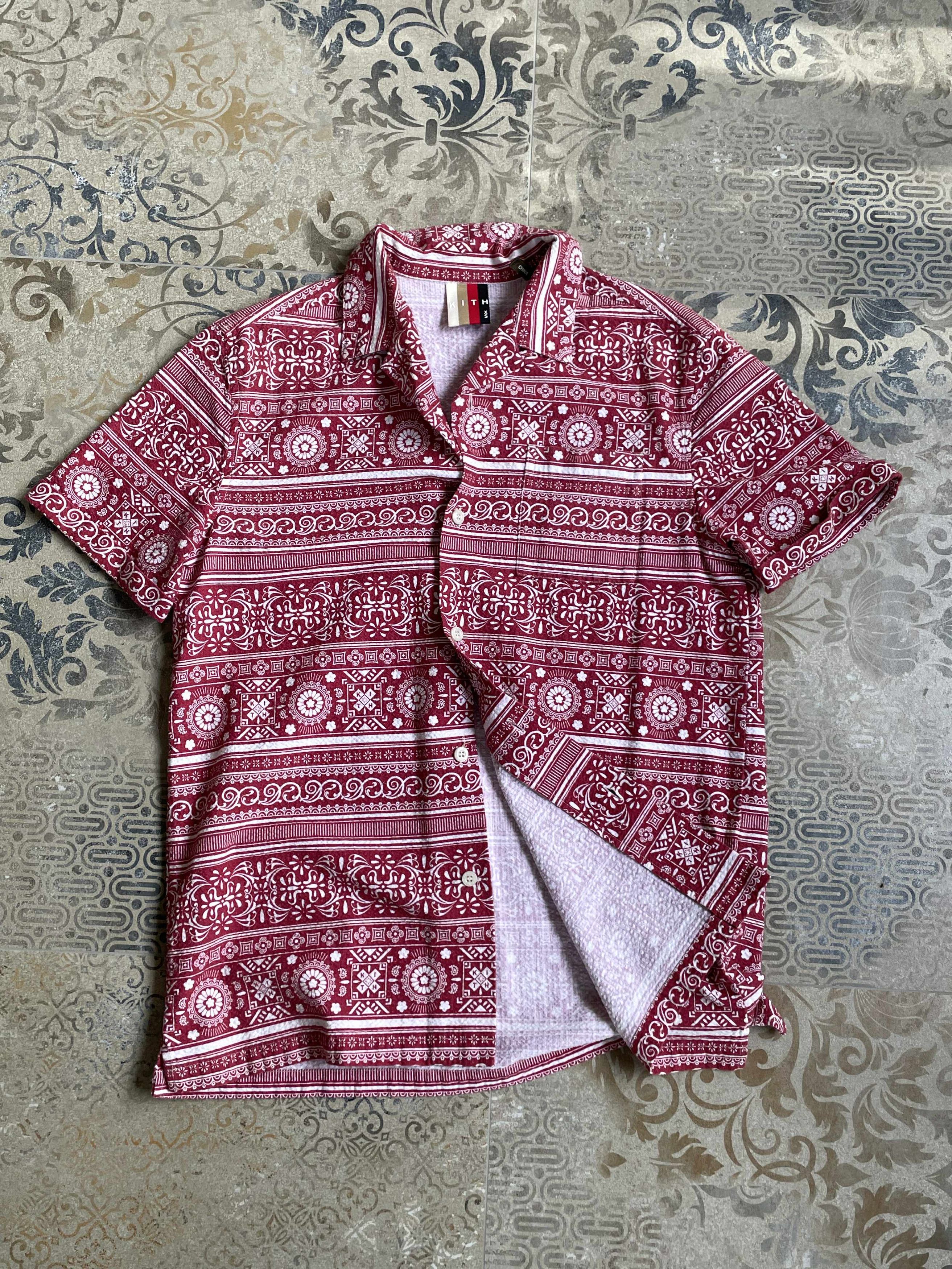 Kith Kith Seersucker Camp Shirt Red XS Like S Size US XS / EU 42 / 0 - 3 Thumbnail