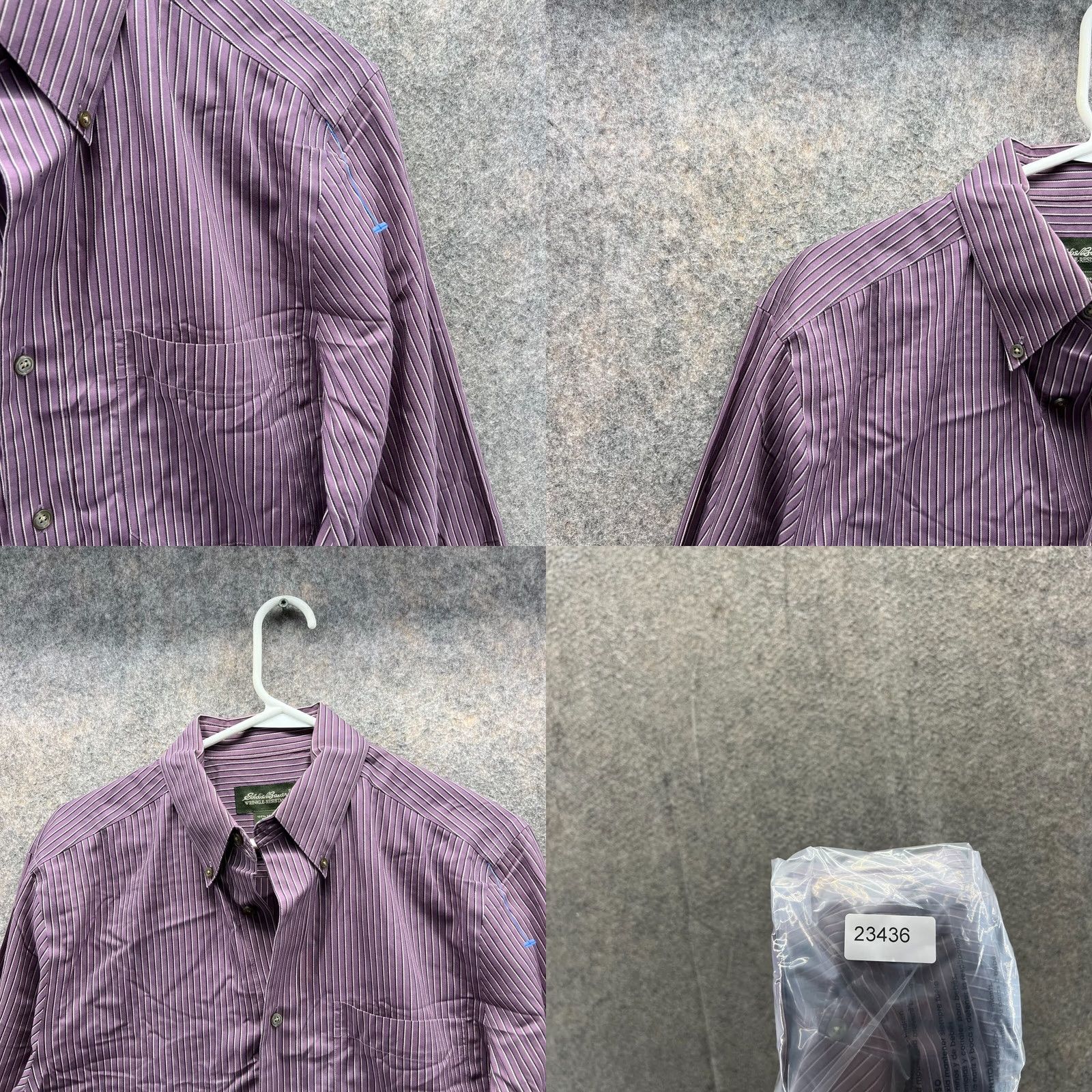 Eddie Bauer VINTAGE Eddie Bauer Shirt Men Small Purple Striped Button-Down Wrinkle Resistant Casual, Formal, Workwear Women? No, Men’s S. Size US S / EU 44-46 / 1 - 8 Thumbnail