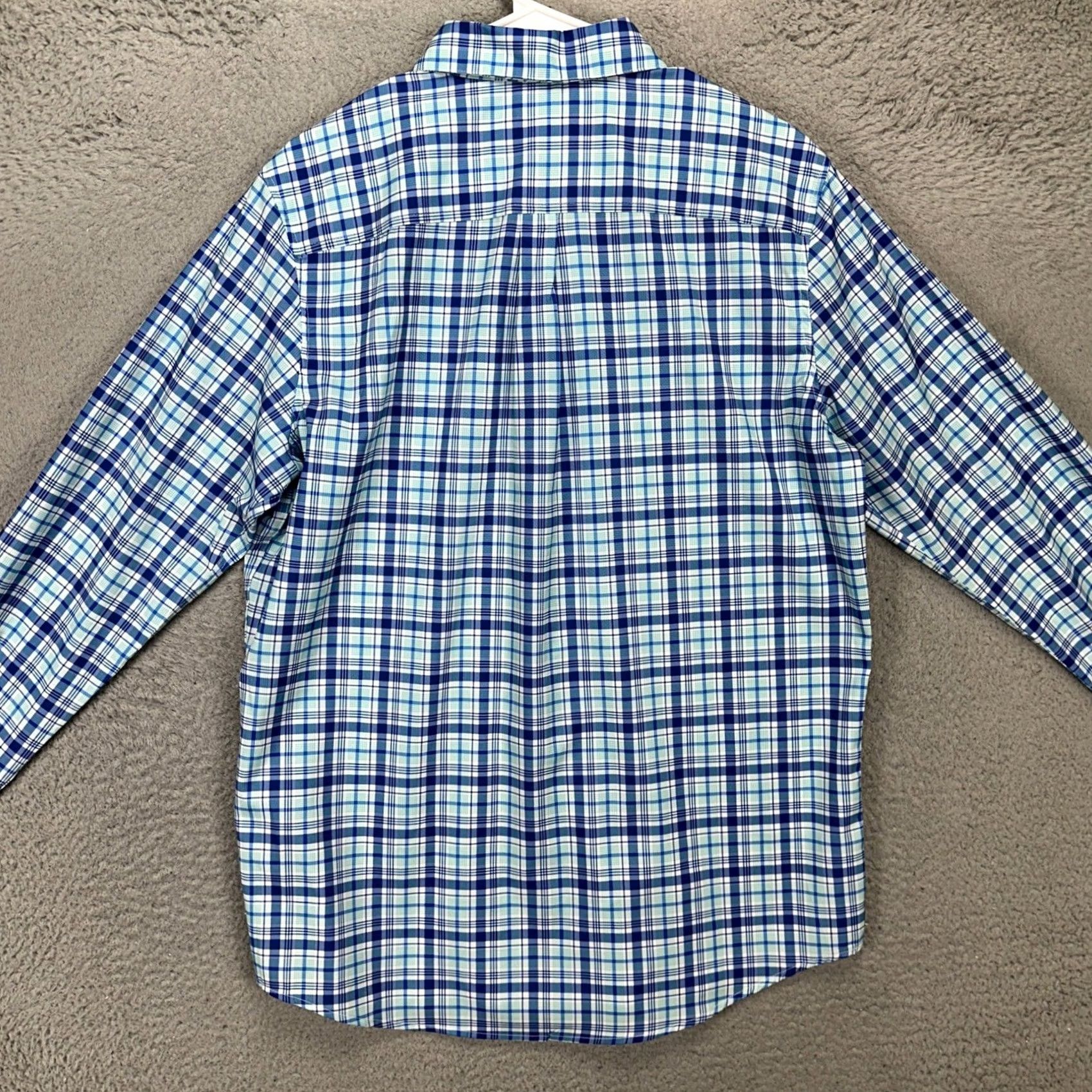 Chaps Chaps Button-Up Shirt Mens Medium Blue Green Plaid Stretch Long Sleeve Size US M / EU 48-50 / 2 - 3 Thumbnail