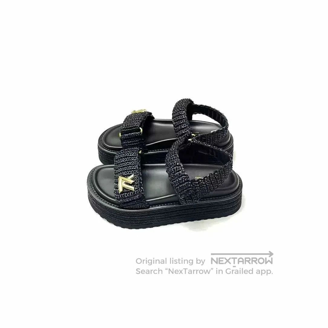 Louis Vuitton Louis Vuitton Raffia Platform Woven Sandals. Size US 6 / IT 36 - 1 Thumbnail