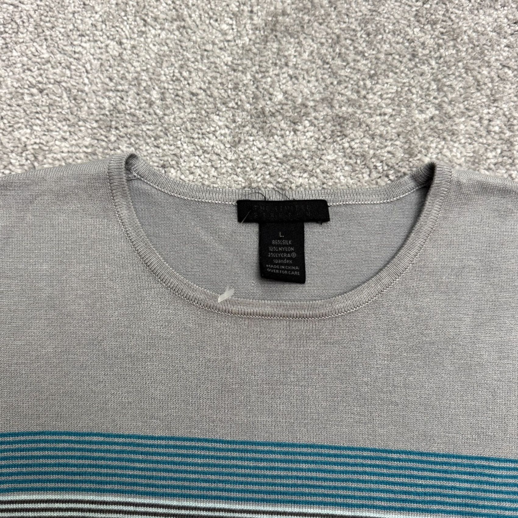 Vintage VINTAGE The Limited Silk Blend Pullover Sweater Womens Large Striped Crew Knit All Seasons Size L / US 10 / IT 46 - 4 Thumbnail