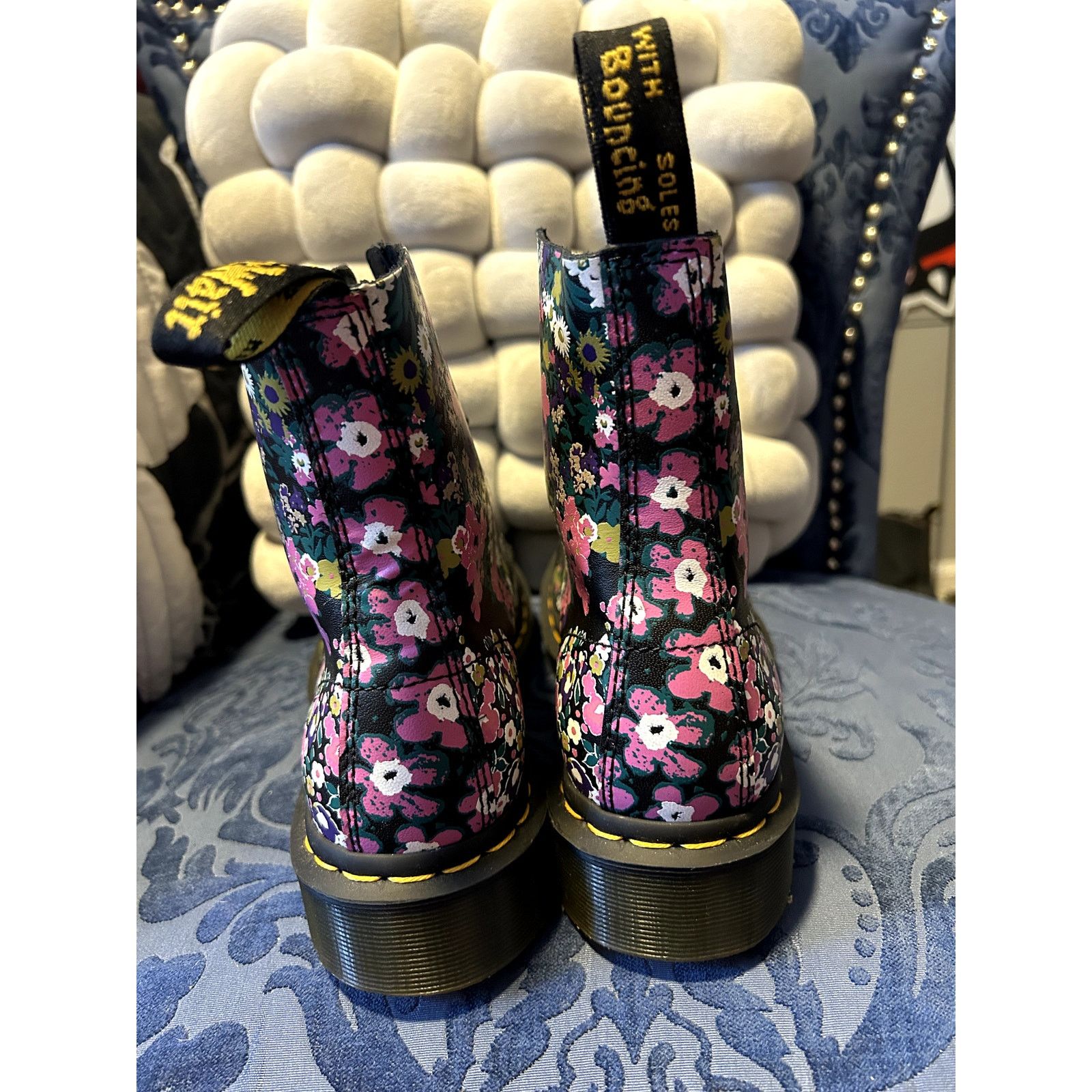 Dr. Martens Dr Martens Pascal Black Pink Floral Size 7/EU 38 Size US 7 / IT 37 - 3 Thumbnail