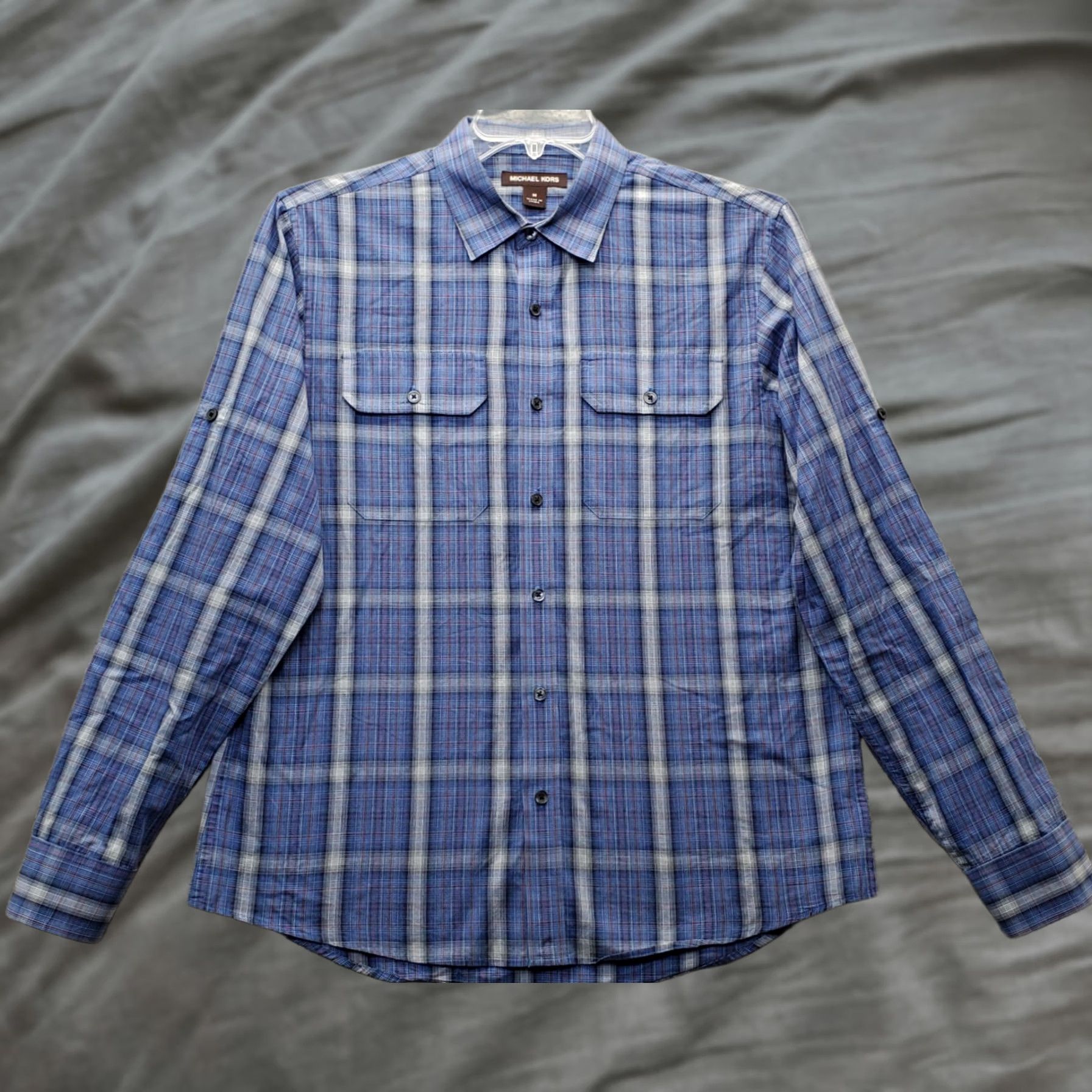 Michael Kors Michael Kors Shirt Men M Multi Plaid Chest Pockets Long Sleeve Button Down Size US M / EU 48-50 / 2 - 1 Thumbnail