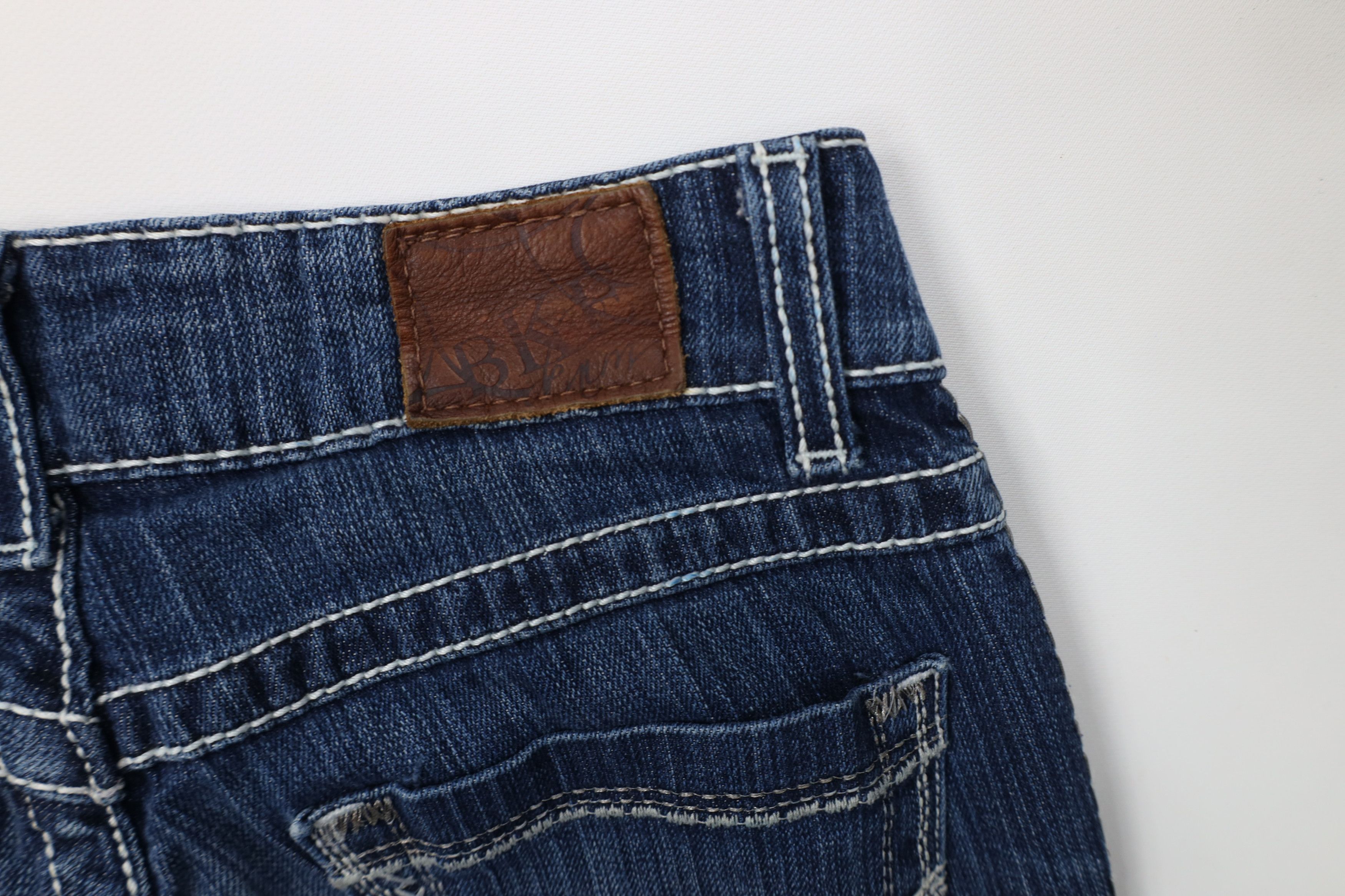 Vintage Buckle BKE Stretch Thick Stitch Flared Bootcut Jeans Blue Size 25" / US 0 / IT 36 - 14 Thumbnail