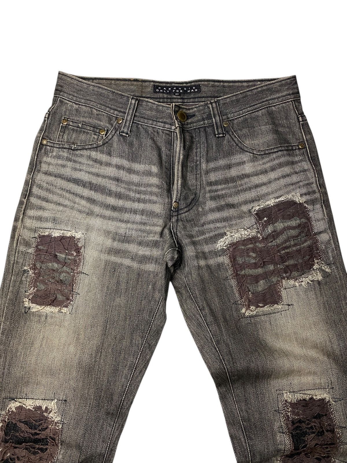 If Six Was Nine × Japanese Brand × Le Grande Bleu (L.G.B.) 2000's Paranoid Japan Distress Washed Flared Jeans Size US 27 - 5 Thumbnail