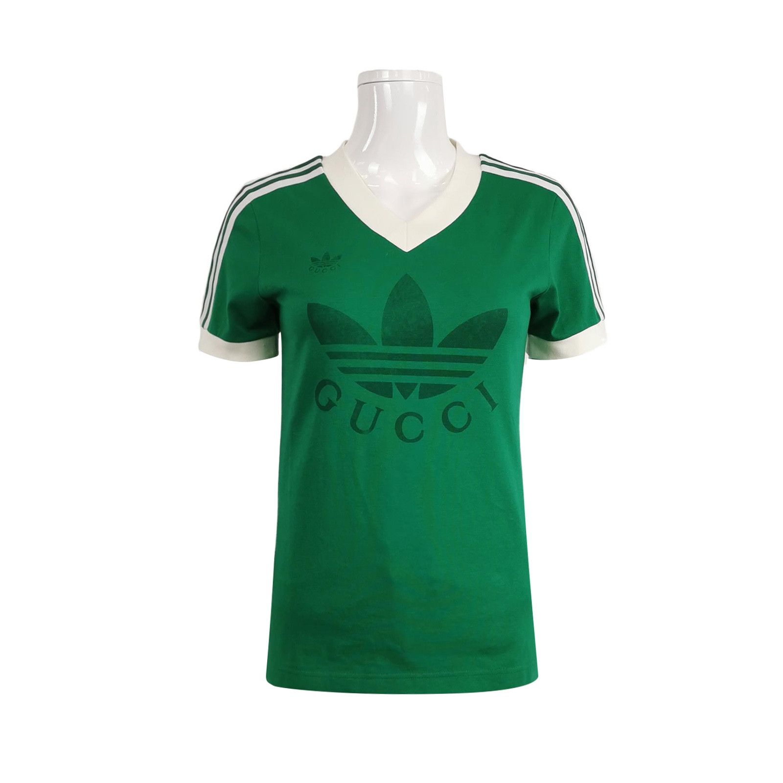 Gucci Gucci x Adidas Collaboration Green T-Shirt XS Size XS / US 0-2 / IT 36-38 - 1 Thumbnail