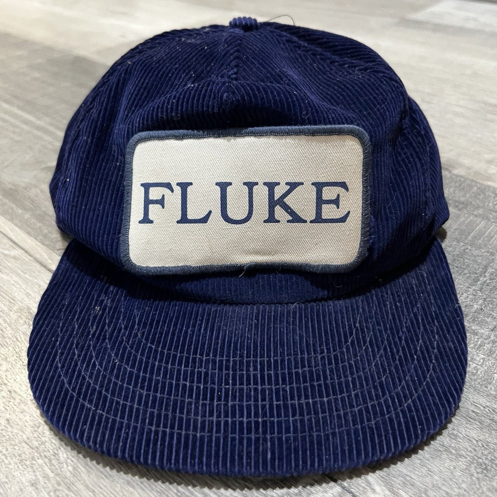 Vintage VTG K-Studio 80s FLUKE Patched Blue Corduroy Snap Back Hat Size ONE SIZE - 1 Thumbnail
