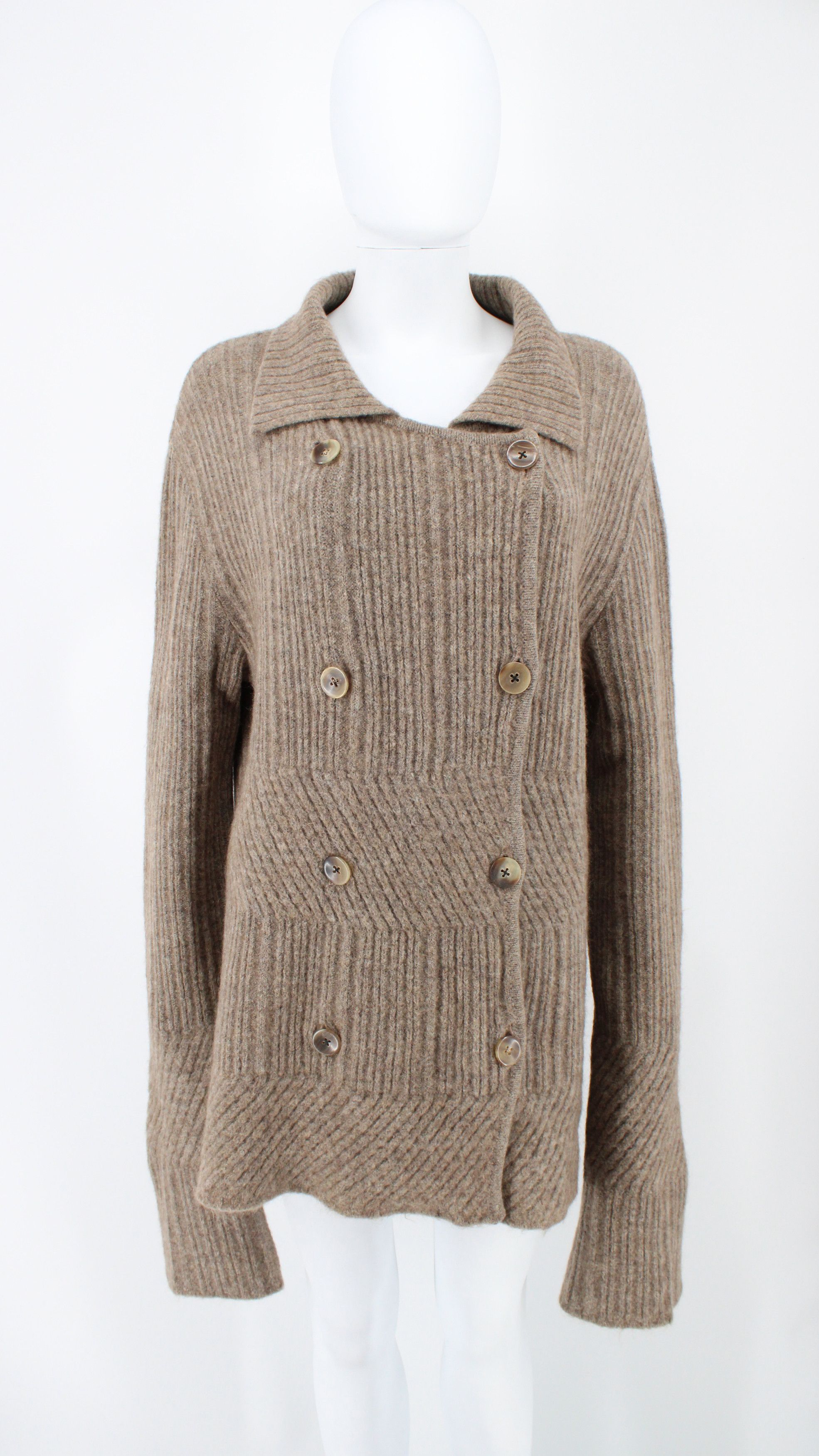 Ann Demeulemeester Ann D Artisanal Oversized Double-breasted Knit Size XS / US 0-2 / IT 36-38 - 8 Thumbnail