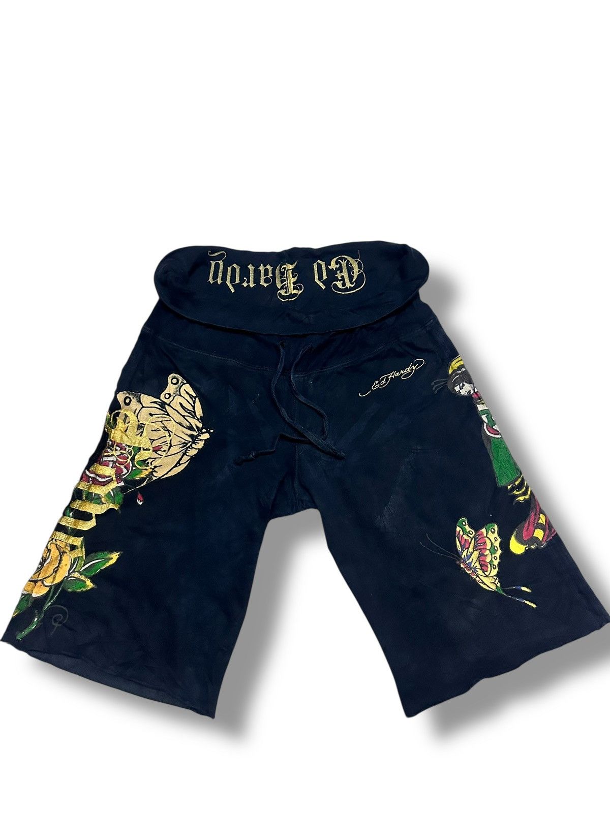 Ed Hardy Ed Hardy Vintage Shortpant Butterfly Embodied Faded Wash. Size US 30 / EU 46 - 1 Thumbnail