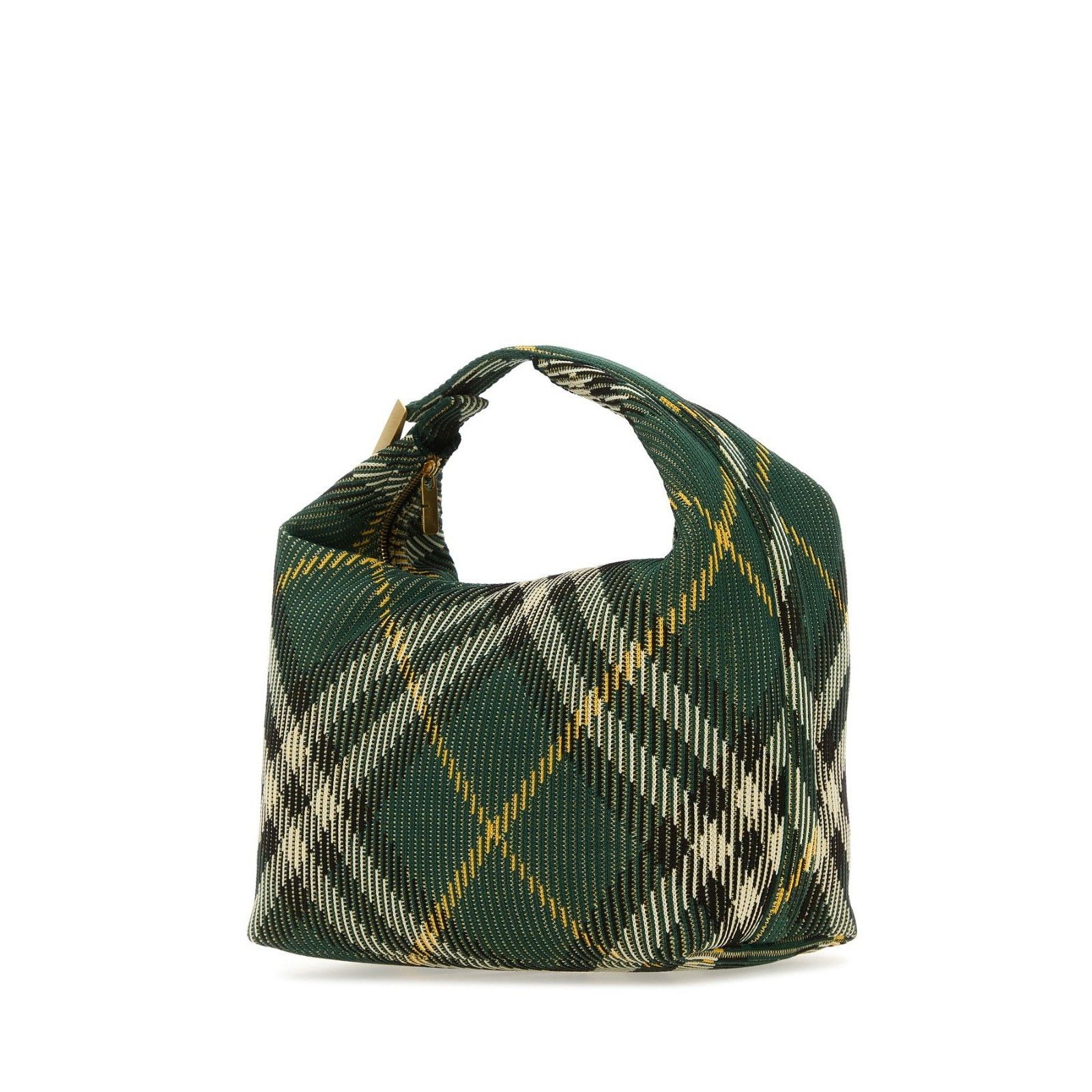 Burberry BURBERRY Peg Medium Embroidered Green Checkered Nylon Top Ha Size ONE SIZE - 2 Thumbnail
