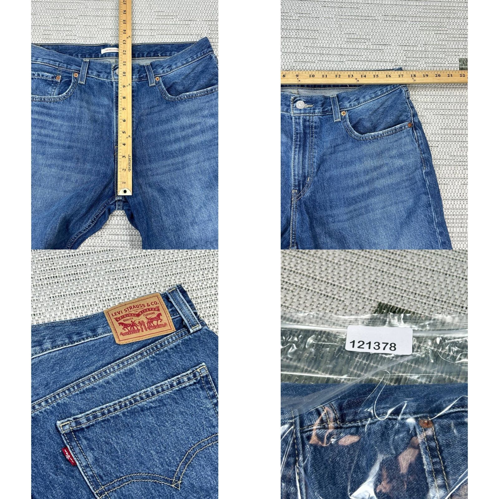 Levi's VINTAGE Levis Low Pro Straight Shorts Womens 32 Blue Whiskered Denim Cotton Mid Rise Size 24" / US 00 / IT 34 - 8 Thumbnail