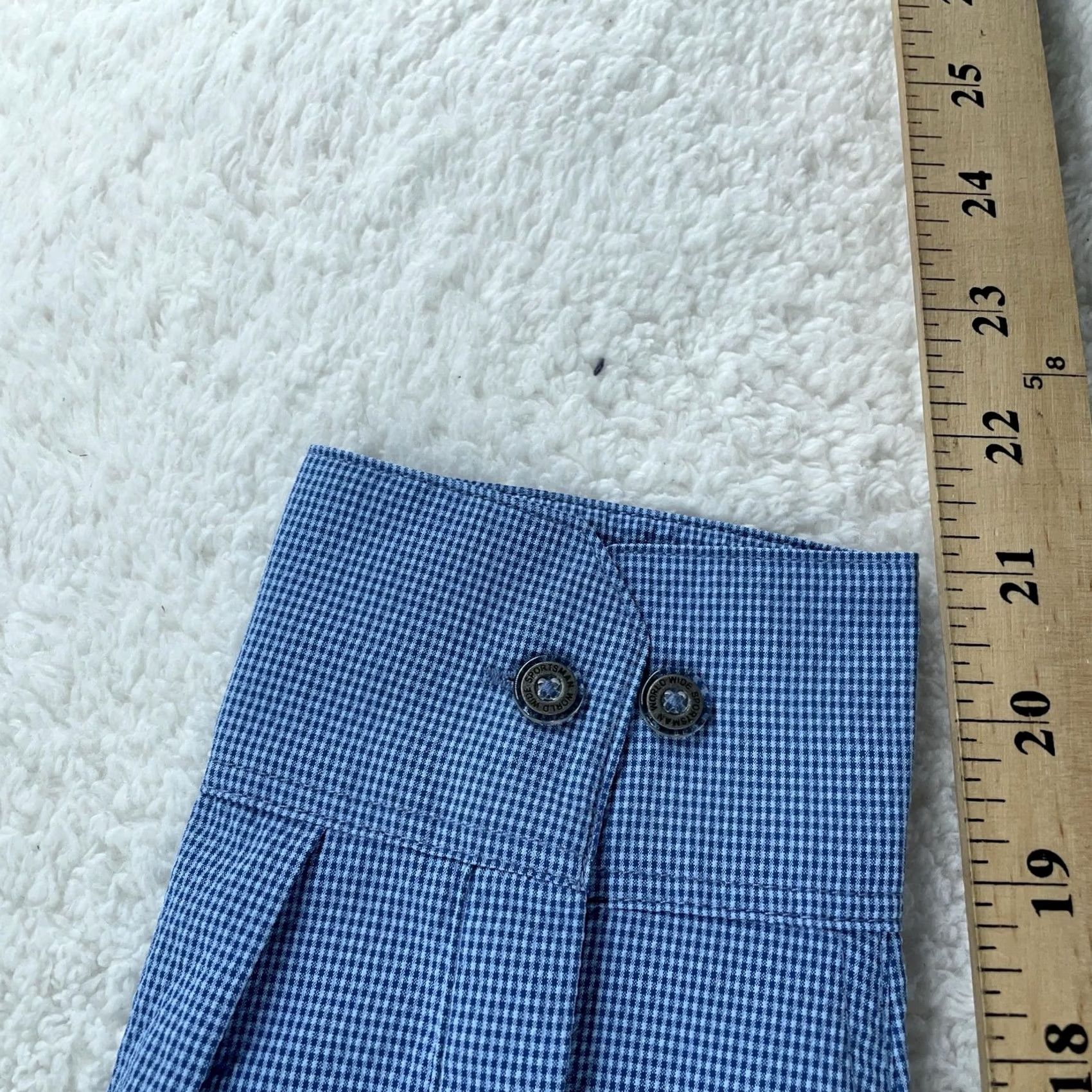Vintage World Wide Sportsman Shirt Mens M Blue Nylon Polyester Button-Up Collared UPF 50 Casual Breathable Pockets Long Sleeve Size US M / EU 48-50 / 2 - 6 Thumbnail