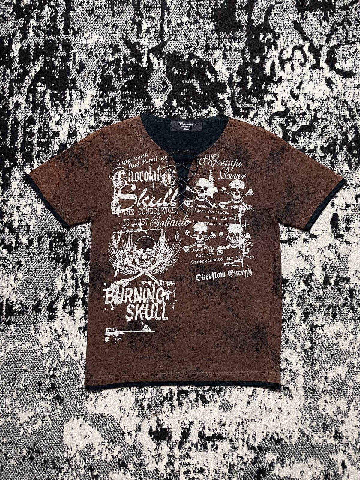 Hysteric Glamour Beaumere poem gothic skull punk double layer acid wash Size US M / EU 48-50 / 2 - 1 Thumbnail