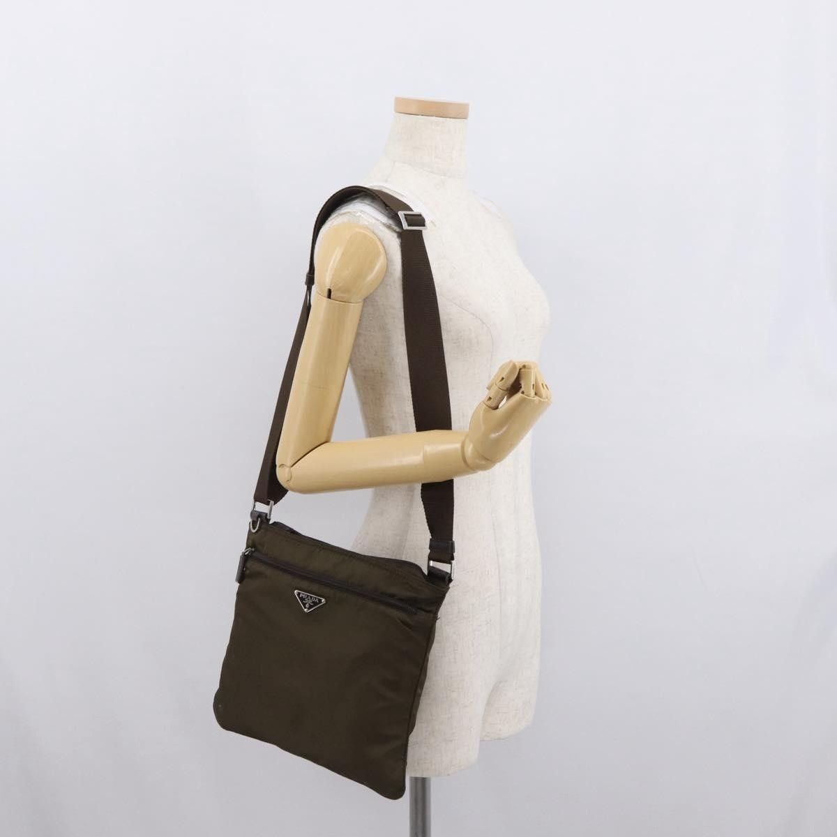 Prada PRADA Shoulder Bag Nylon Khaki Silver Auth 164284 - Jerrillo Size ONE SIZE - 22 Thumbnail