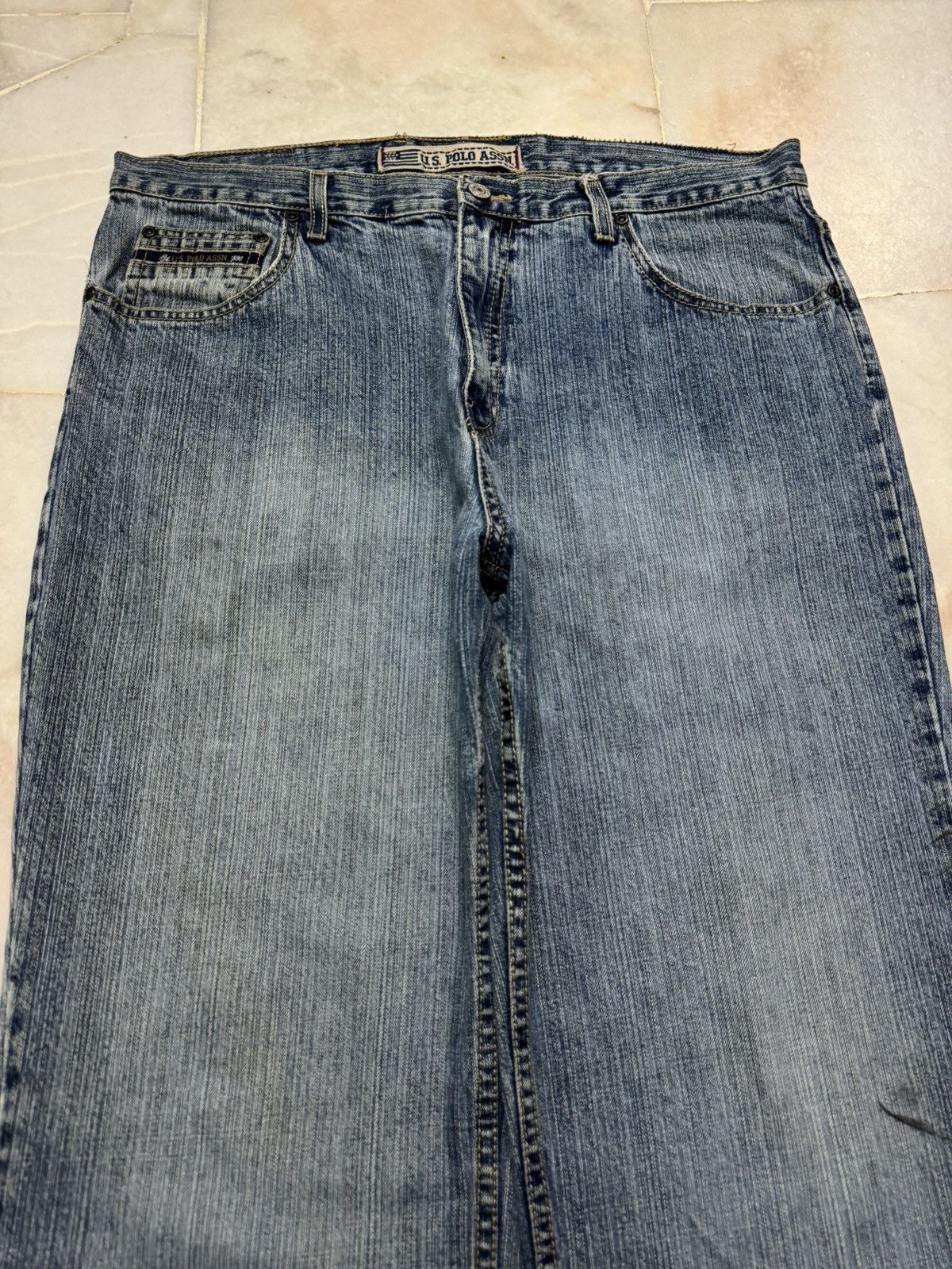 U.S. Polo Assn. ⚡️FLARED⚡️VINTAGE 90s U.S.POLO ASSN STONED WASHED BOOTCUT Size US 35 - 5 Thumbnail