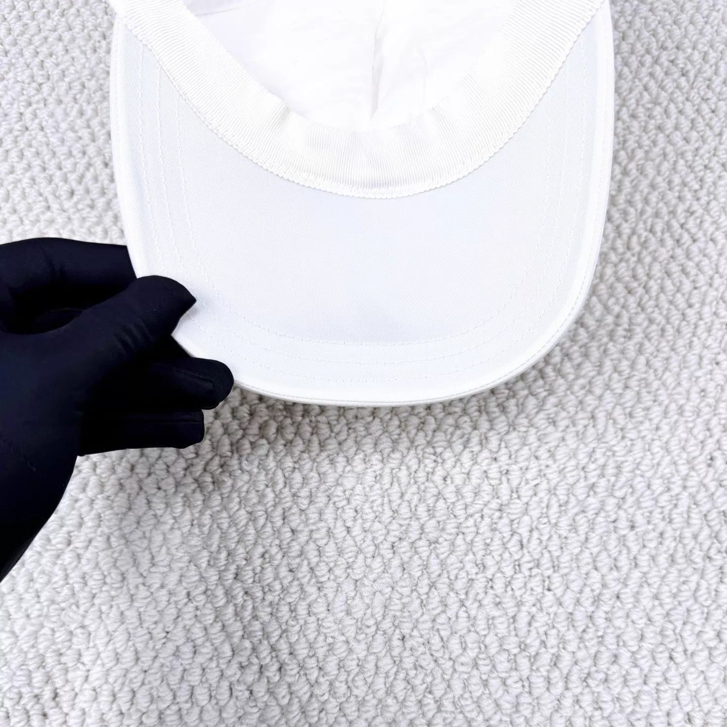 Prada Prada Cream Recycled Nylon Side Triangle L Unisex Cap 99New Size ONE SIZE - 3 Thumbnail