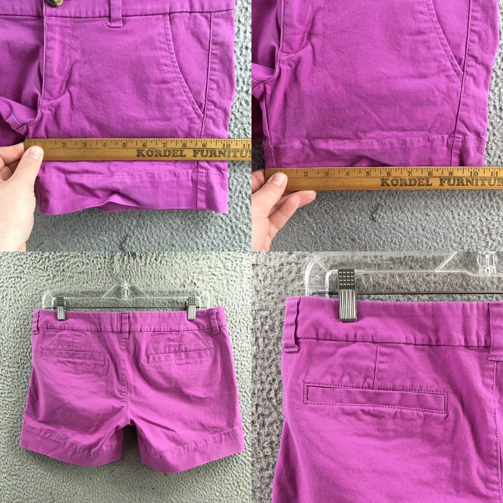 American Eagle Outfitters American Eagle Outfitters Midi Chino Shorts Womens 6 Purple Zip Casual Daywear Size 28" / US 6 / IT 42 - 8 Thumbnail
