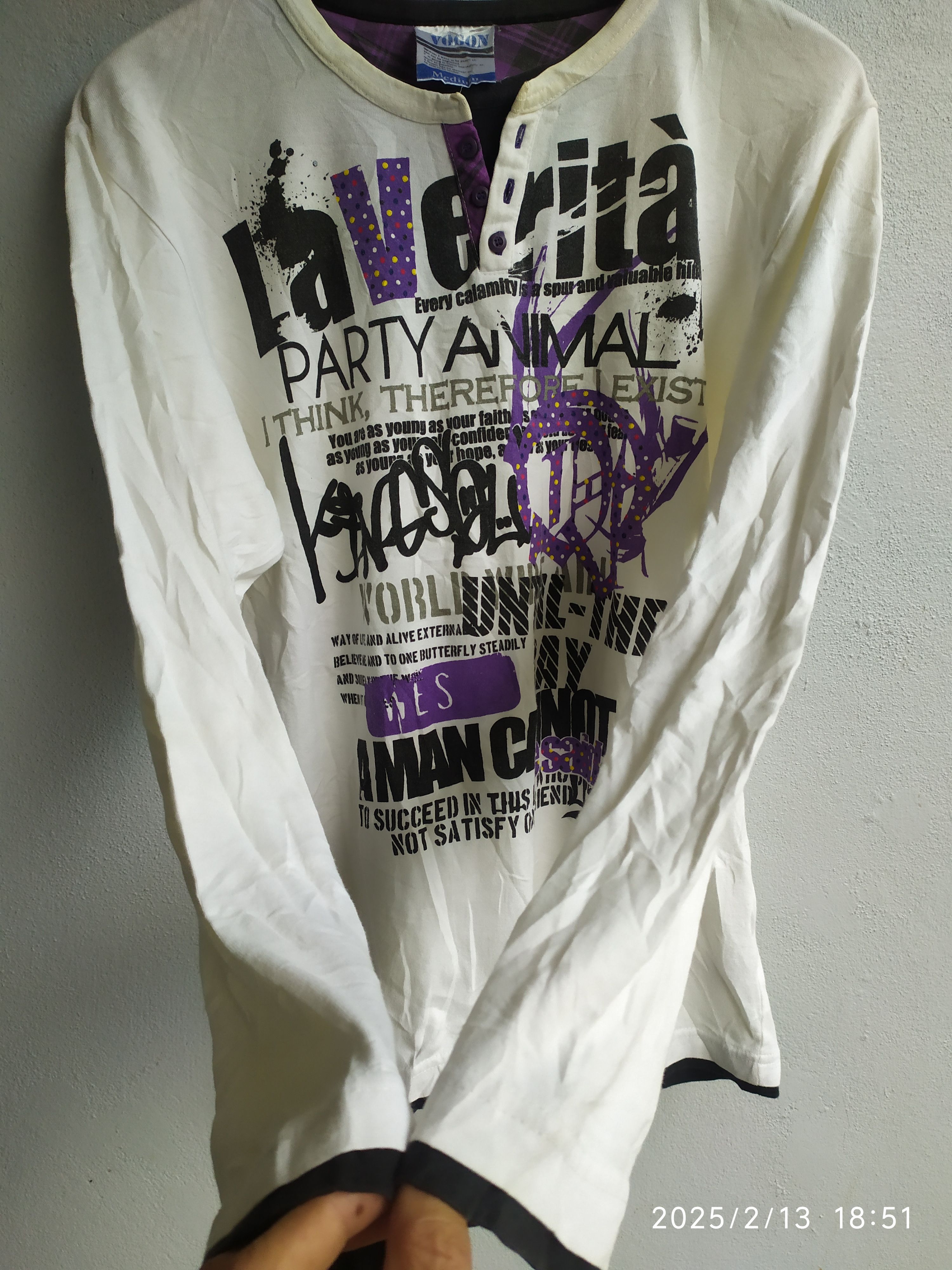 If Six Was Nine × Japanese Brand × Le Grande Bleu (L.G.B.) Y2K VOGON Poem Double Layer LGB Long Sleeve Size US M / EU 48-50 / 2 - 2 Thumbnail