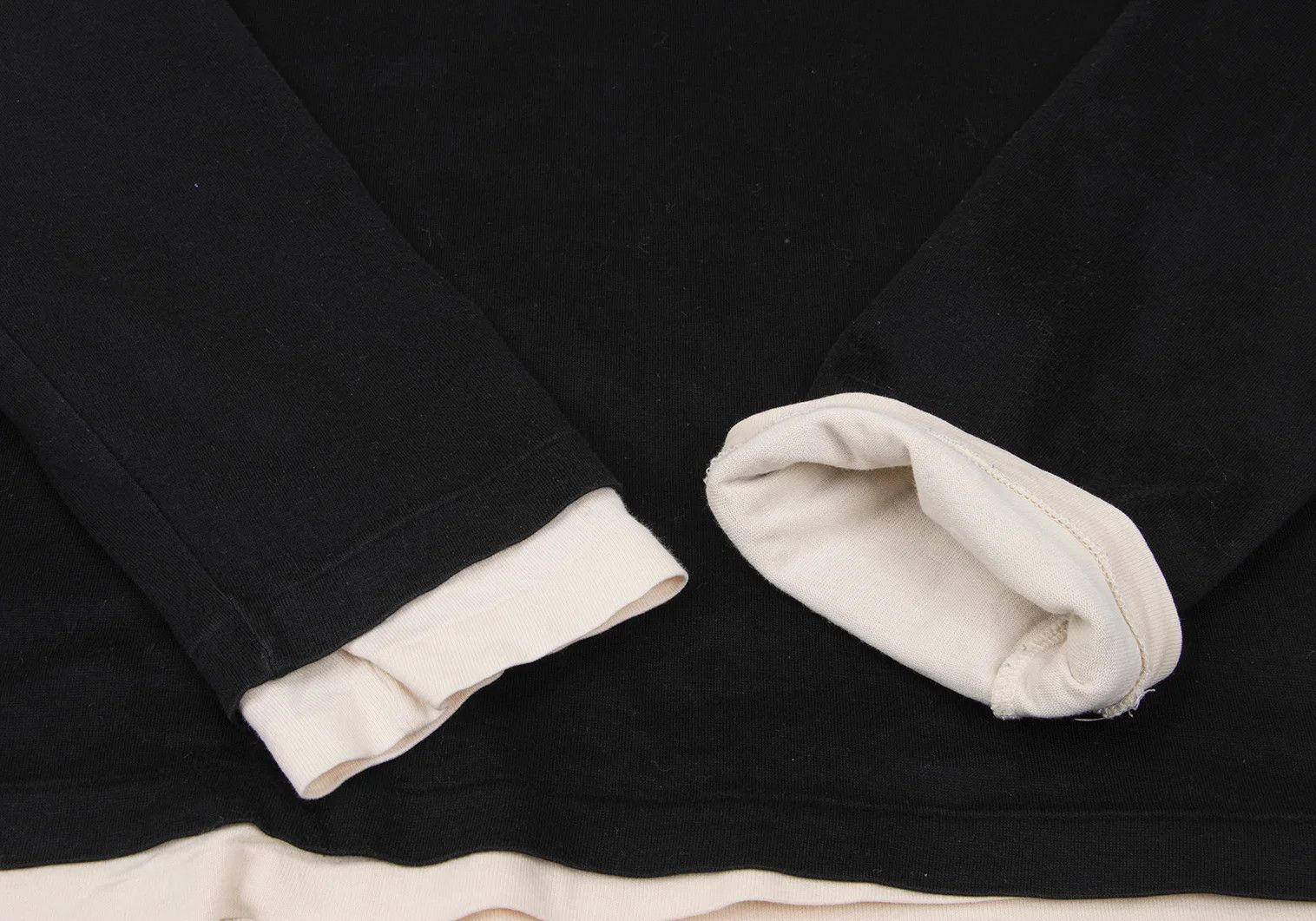 Jean Paul Gaultier Layered Design Long Sleeve Top in Black/Ivory Size US M / EU 48-50 / 2 - 8 Thumbnail